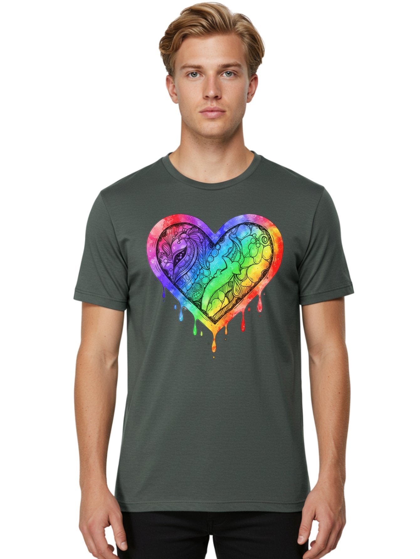 Rainbow-Heart-Koi Men'S Graphic Tee, 100% Cotton, Comfortable Casual Summer Wear, Machine Washable, Vintage Camera, Old Camera, Antique Camera, Black Camera, Classic Photography, Photography Equipment, Nostalgic Device, Film Camera, Camera Art Baj740 24