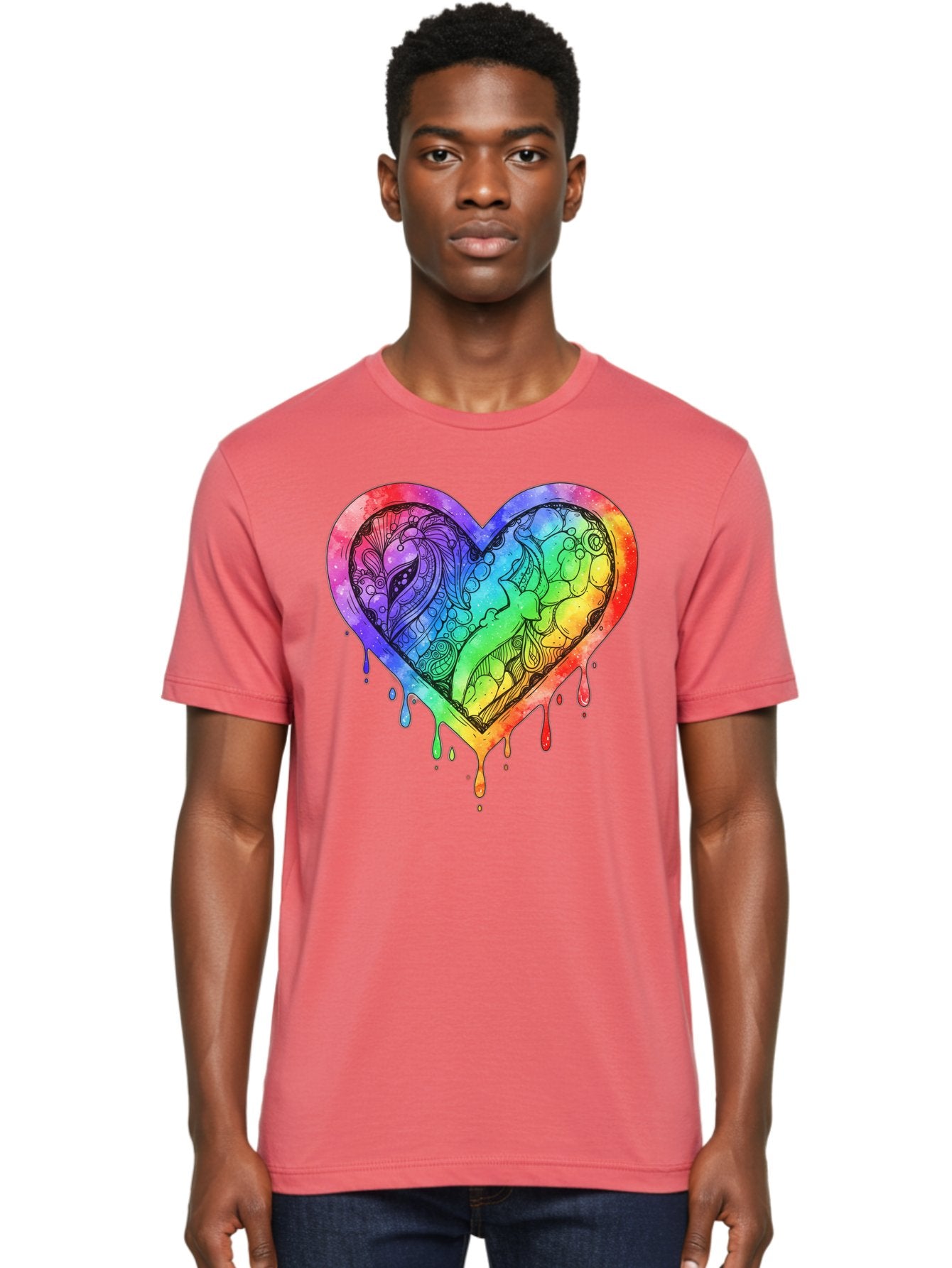 Rainbow-Heart-Koi Men'S Graphic Tee, 100% Cotton, Comfortable Casual Summer Wear, Machine Washable, Vintage Camera, Old Camera, Antique Camera, Black Camera, Classic Photography, Photography Equipment, Nostalgic Device, Film Camera, Camera Art Baj740 28