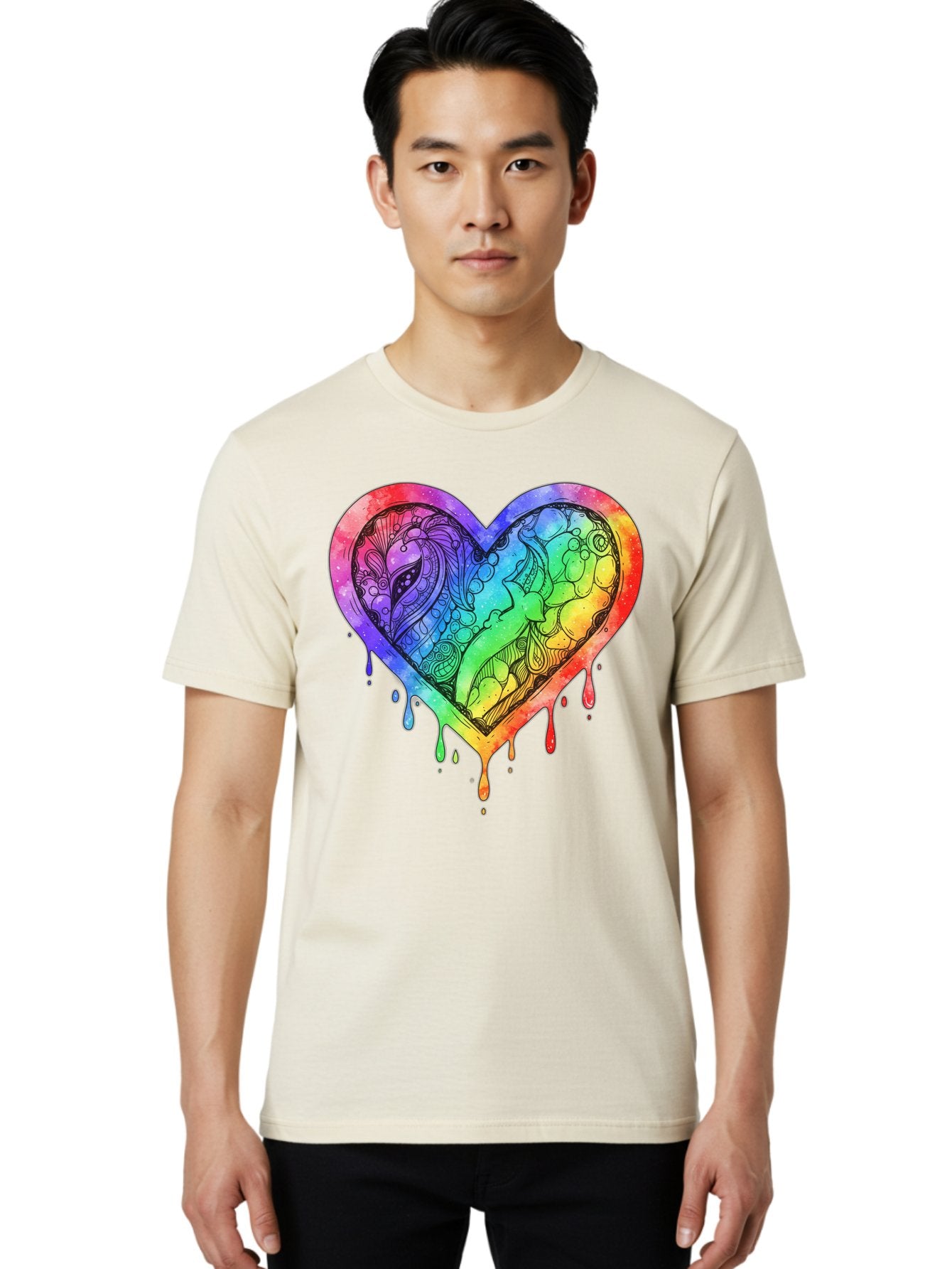 Rainbow-Heart-Koi Men'S Graphic Tee, 100% Cotton, Comfortable Casual Summer Wear, Machine Washable, Vintage Camera, Old Camera, Antique Camera, Black Camera, Classic Photography, Photography Equipment, Nostalgic Device, Film Camera, Camera Art Baj740 22