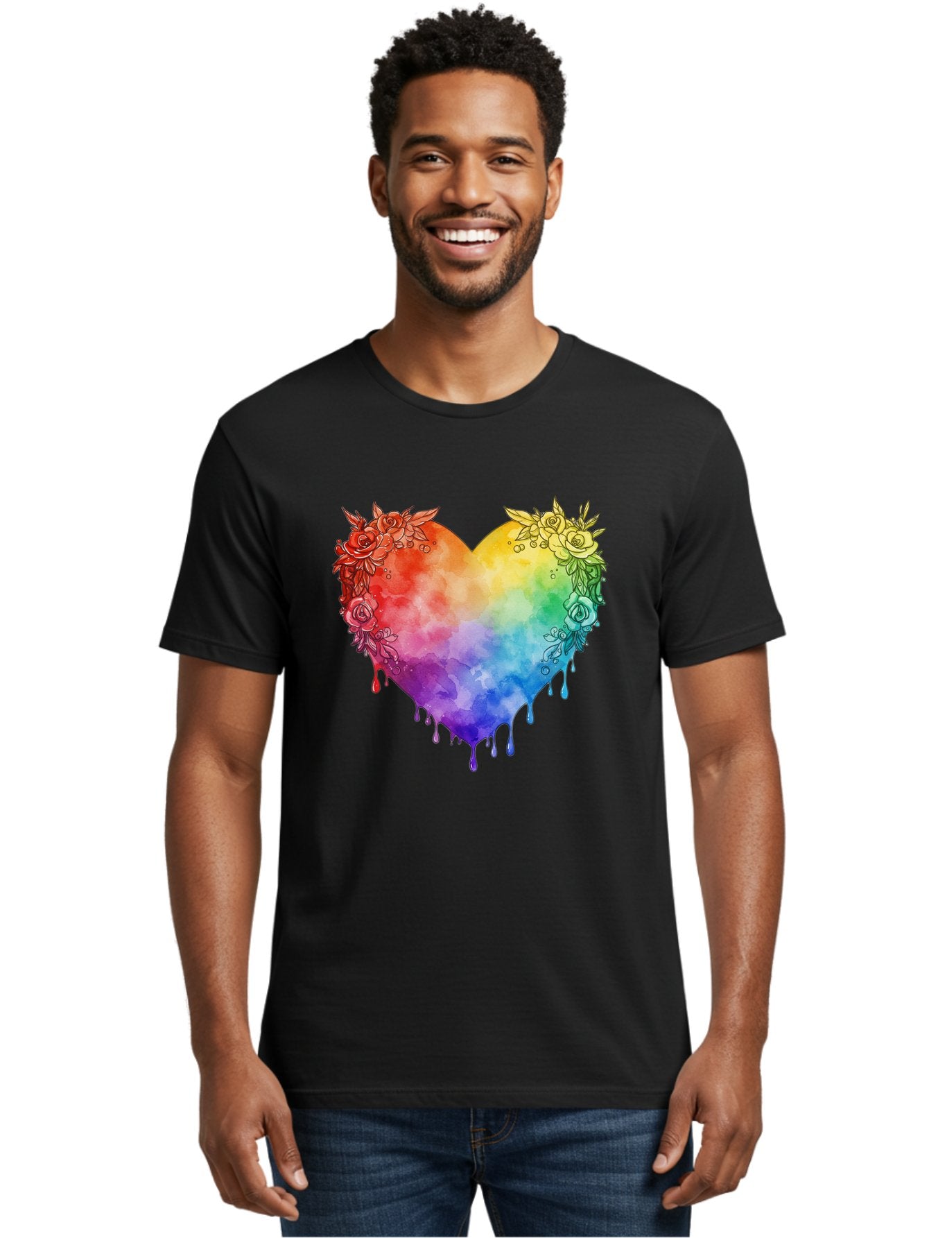 Rainbow-Heart-With-Roses Men'S Graphic Tee, 100% Cotton, Comfortable Casual Summer Wear, Machine Washable, Vintage Camera, Old Camera, Antique Camera, Black Camera, Classic Photography, Photography Equipment, Nostalgic Device, Film Camera, Baj741 29