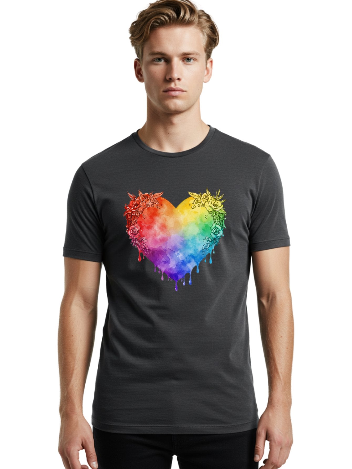 Rainbow-Heart-With-Roses Men'S Graphic Tee, 100% Cotton, Comfortable Casual Summer Wear, Machine Washable, Vintage Camera, Old Camera, Antique Camera, Black Camera, Classic Photography, Photography Equipment, Nostalgic Device, Film Camera, Baj741 20