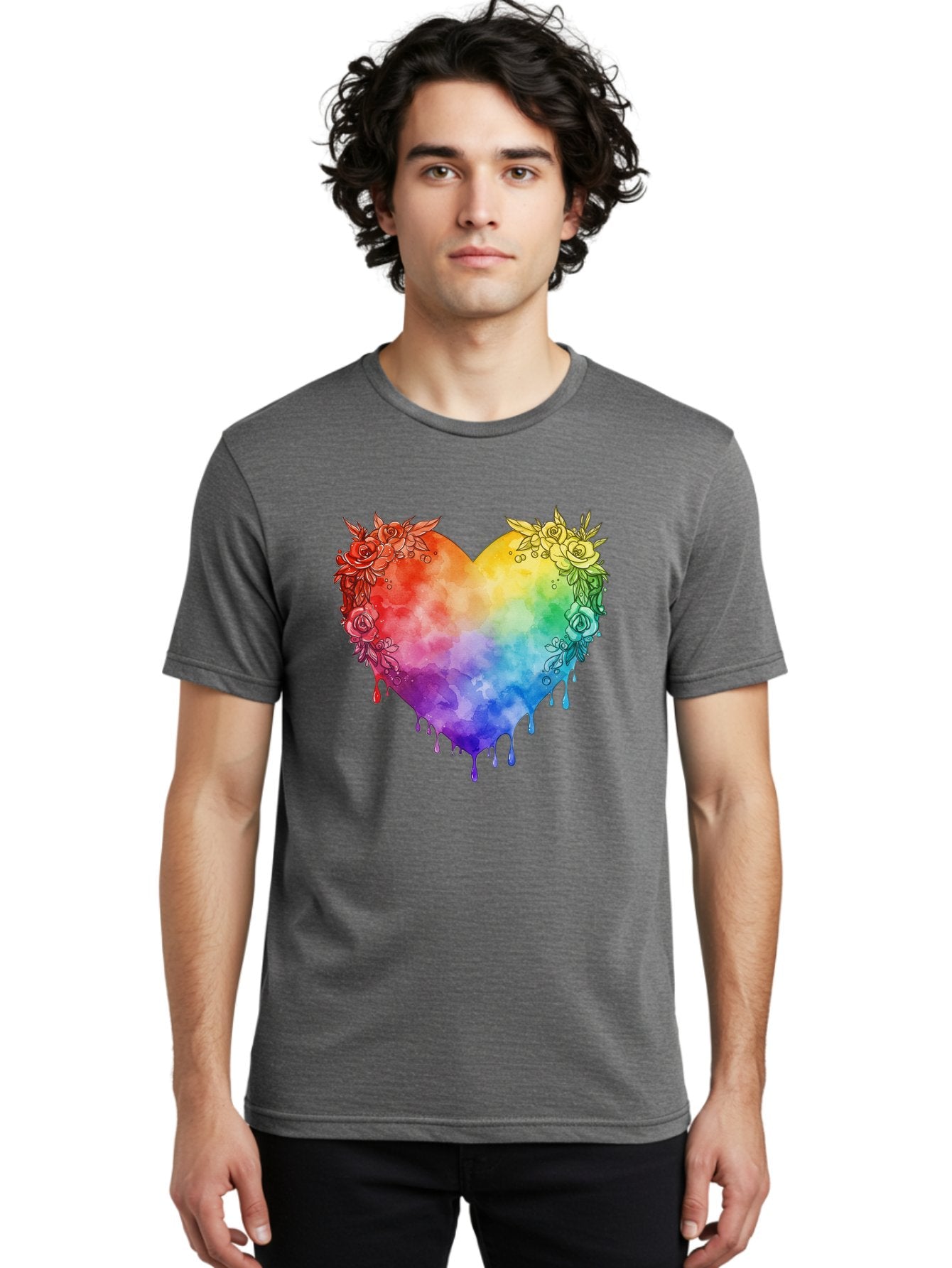 Rainbow-Heart-With-Roses Men'S Graphic Tee, 100% Cotton, Comfortable Casual Summer Wear, Machine Washable, Vintage Camera, Old Camera, Antique Camera, Black Camera, Classic Photography, Photography Equipment, Nostalgic Device, Film Camera, Baj741 21