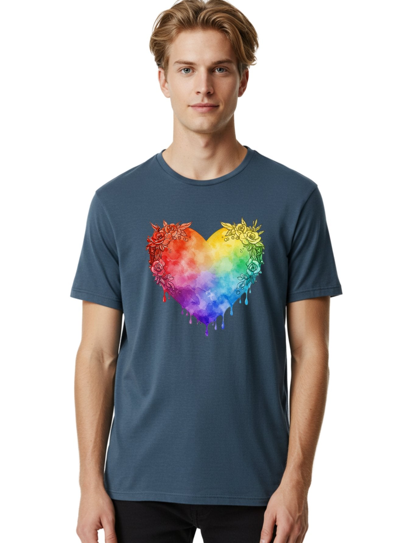 Rainbow-Heart-With-Roses Men'S Graphic Tee, 100% Cotton, Comfortable Casual Summer Wear, Machine Washable, Vintage Camera, Old Camera, Antique Camera, Black Camera, Classic Photography, Photography Equipment, Nostalgic Device, Film Camera, Baj741 22
