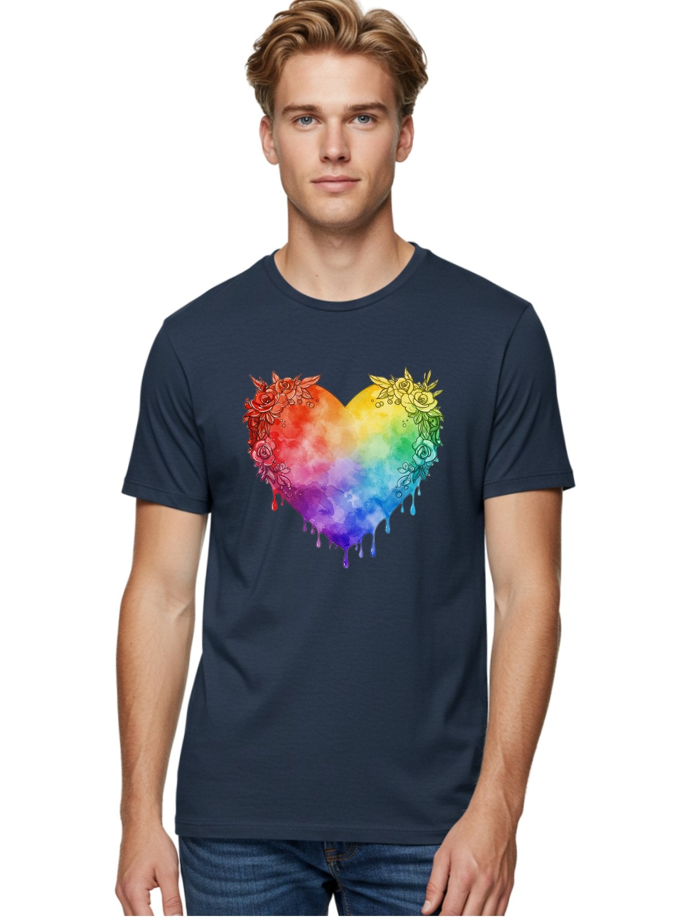 Rainbow-Heart-With-Roses Men'S Graphic Tee, 100% Cotton, Comfortable Casual Summer Wear, Machine Washable, Vintage Camera, Old Camera, Antique Camera, Black Camera, Classic Photography, Photography Equipment, Nostalgic Device, Film Camera, Baj741 25