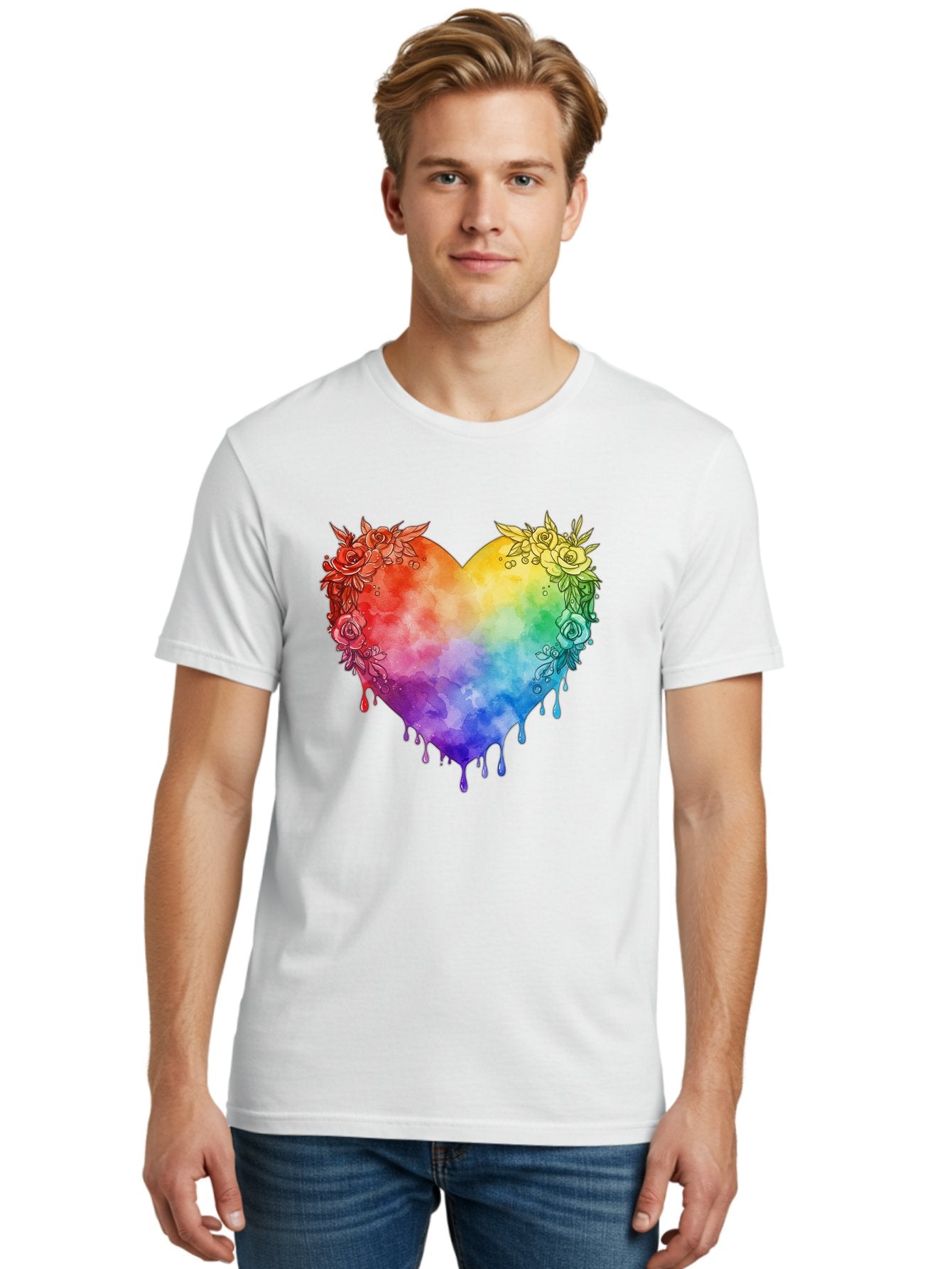 Rainbow-Heart-With-Roses Men'S Graphic Tee, 100% Cotton, Comfortable Casual Summer Wear, Machine Washable, Vintage Camera, Old Camera, Antique Camera, Black Camera, Classic Photography, Photography Equipment, Nostalgic Device, Film Camera, Baj741 23