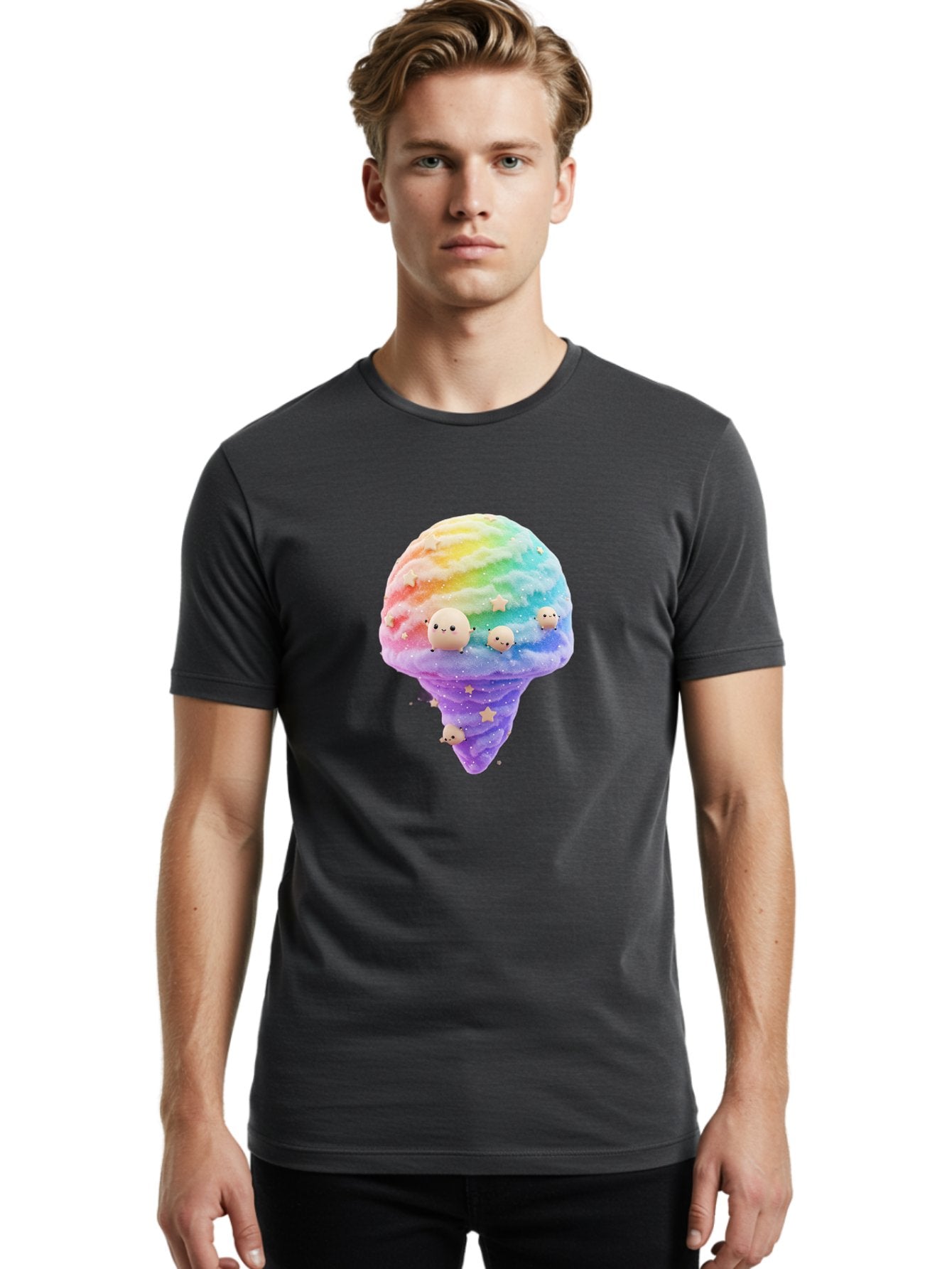 Rainbow-Ice-Cream Men'S Graphic Tee, 100% Cotton, Comfortable Casual Summer Wear, Machine Washable, Vintage Camera, Old Camera, Antique Camera, Black Camera, Classic Photography, Photography Equipment, Nostalgic Device, Film Camera, Camera Art Baj743 30