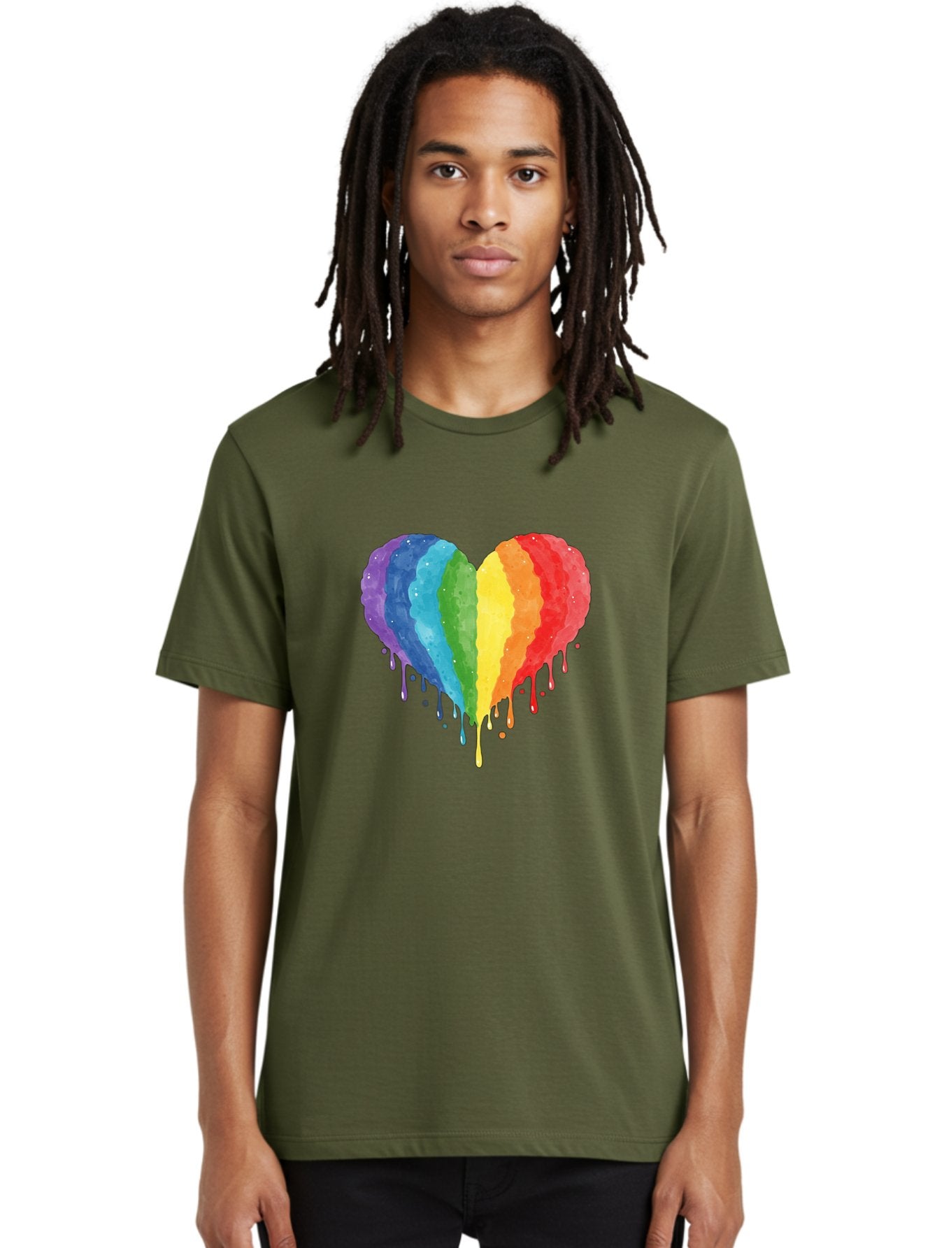 Rainbow-Melting-Heart Men'S Graphic Tee, 100% Cotton, Comfortable Casual Summer Wear, Machine Washable, Vintage Camera, Old Camera, Antique Camera, Black Camera, Classic Photography, Photography Equipment, Nostalgic Device, Film Camera, Baj744 24