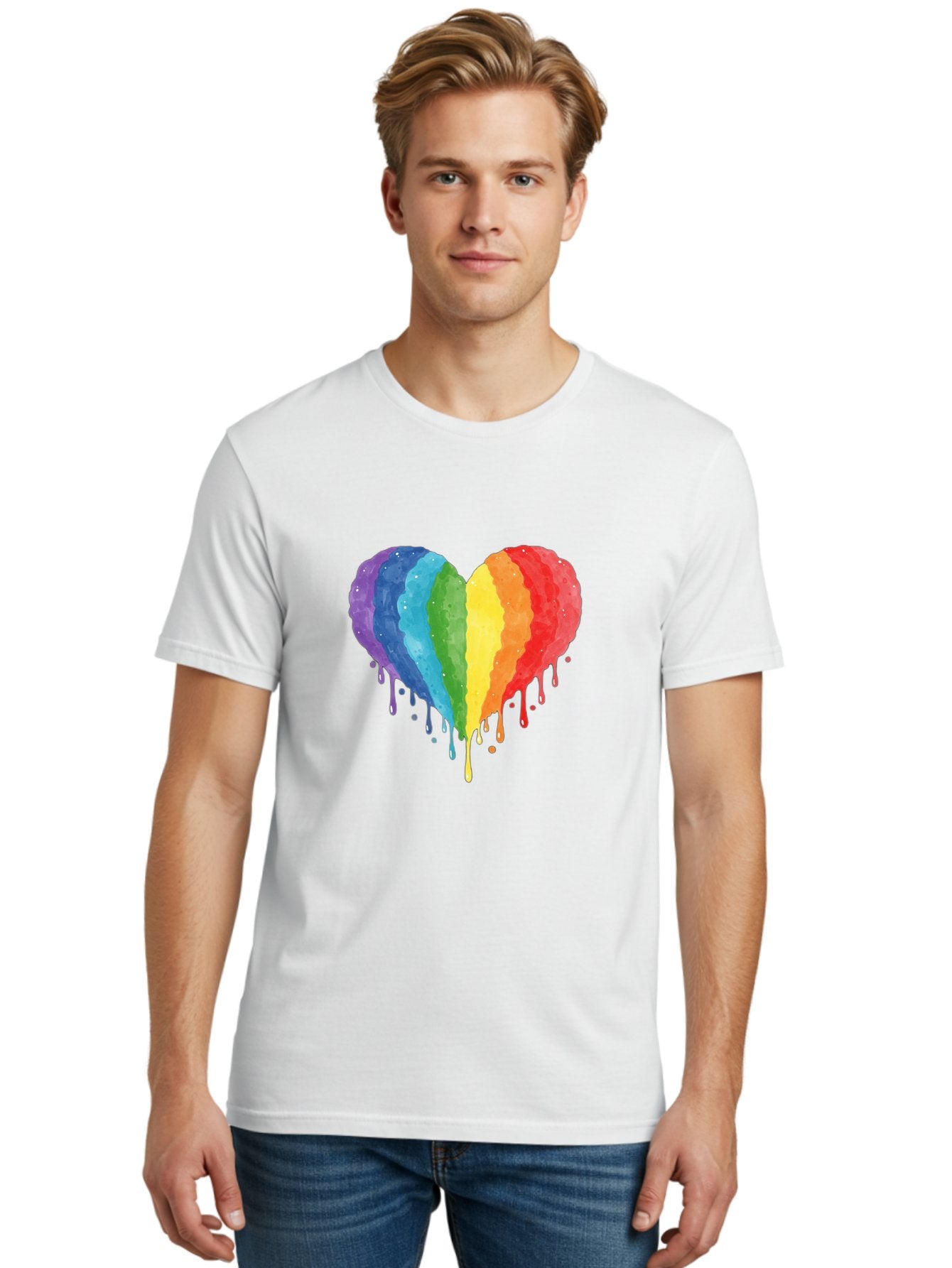 Rainbow-Melting-Heart Men'S Graphic Tee, 100% Cotton, Comfortable Casual Summer Wear, Machine Washable, Vintage Camera, Old Camera, Antique Camera, Black Camera, Classic Photography, Photography Equipment, Nostalgic Device, Film Camera, Baj744 23