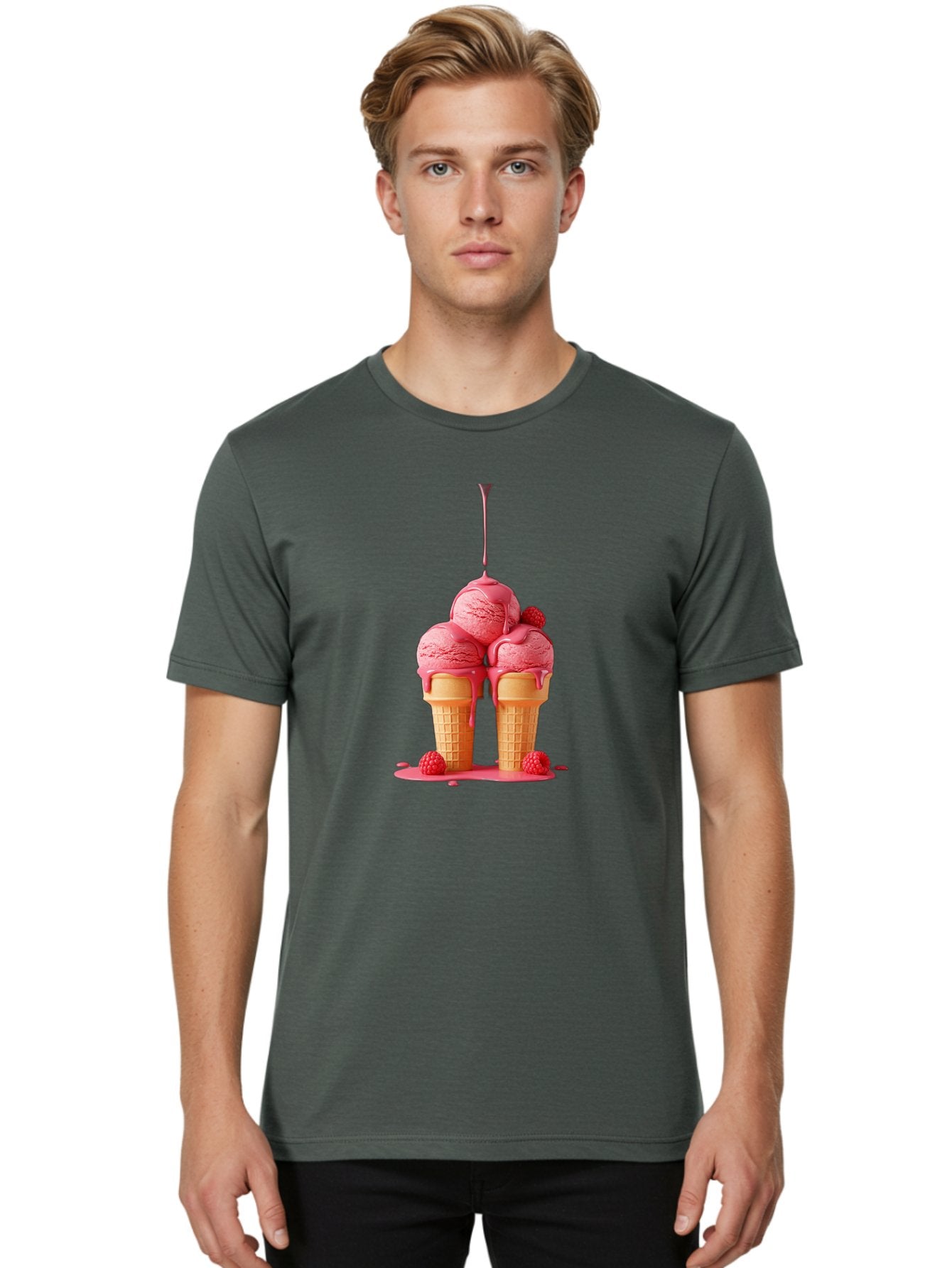 Raspberry-Ice-Cream Men'S Graphic Tee, 100% Cotton, Comfortable Casual Summer Wear, Machine Washable, Vintage Camera, Old Camera, Antique Camera, Black Camera, Classic Photography, Photography Equipment, Nostalgic Device, Film Camera, Baj745 18