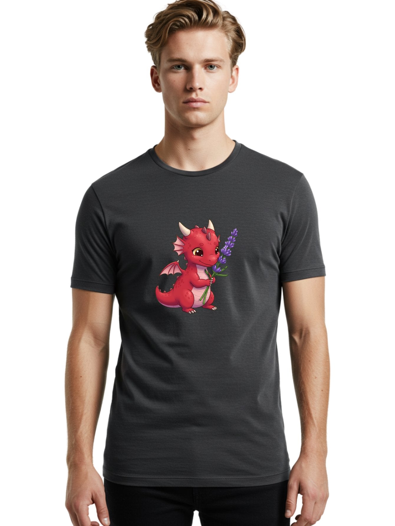 Red-Dragon-With-Lavender Men'S Graphic Tee, 100% Cotton, Comfortable Casual Summer Wear, Machine Washable, Vintage Camera, Old Camera, Antique Camera, Black Camera, Classic Photography, Photography Equipment, Nostalgic Device, Film Camera, Baj748 24