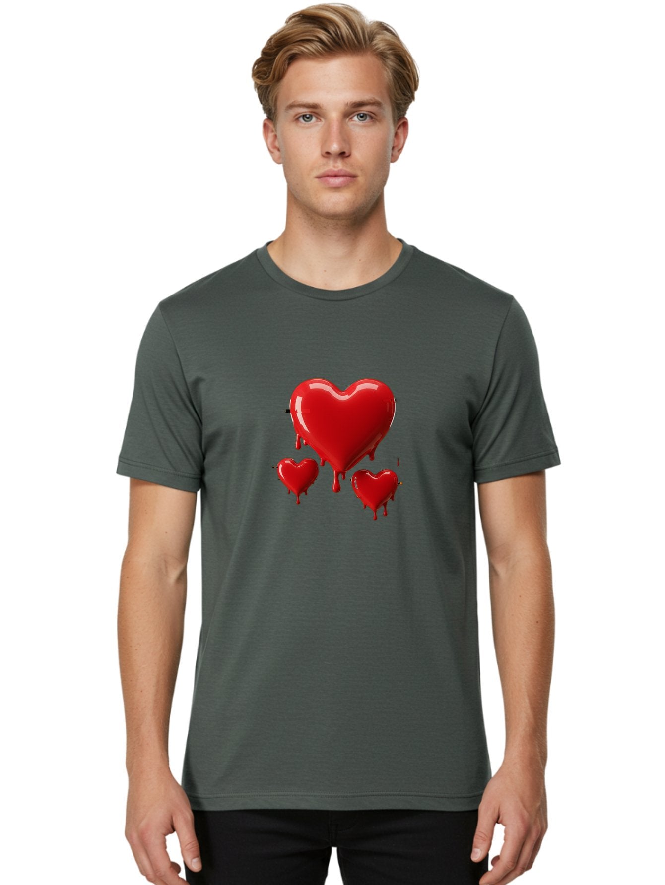 Red-Hearts Men'S Graphic Tee, 100% Cotton, Comfortable Casual Summer Wear, Machine Washable, Vintage Camera, Old Camera, Antique Camera, Black Camera, Classic Photography, Photography Equipment, Nostalgic Device, Film Camera, Camera Art Baj750 24