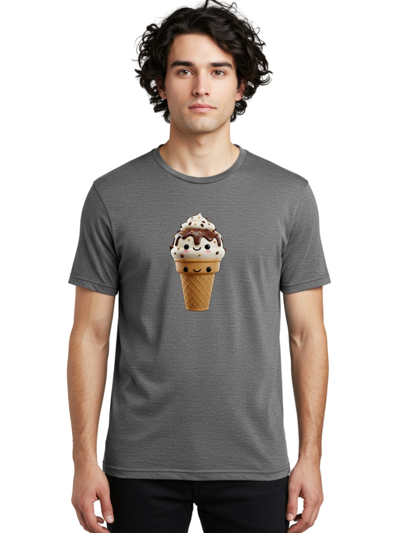 Smiling-Ice-Cream-2 Men'S Graphic Tee, 100% Cotton, Comfortable Casual Summer Wear, Machine Washable, Vintage Camera, Old Camera, Antique Camera, Black Camera, Classic Photography, Photography Equipment, Nostalgic Device, Film Camera, Baj779 26