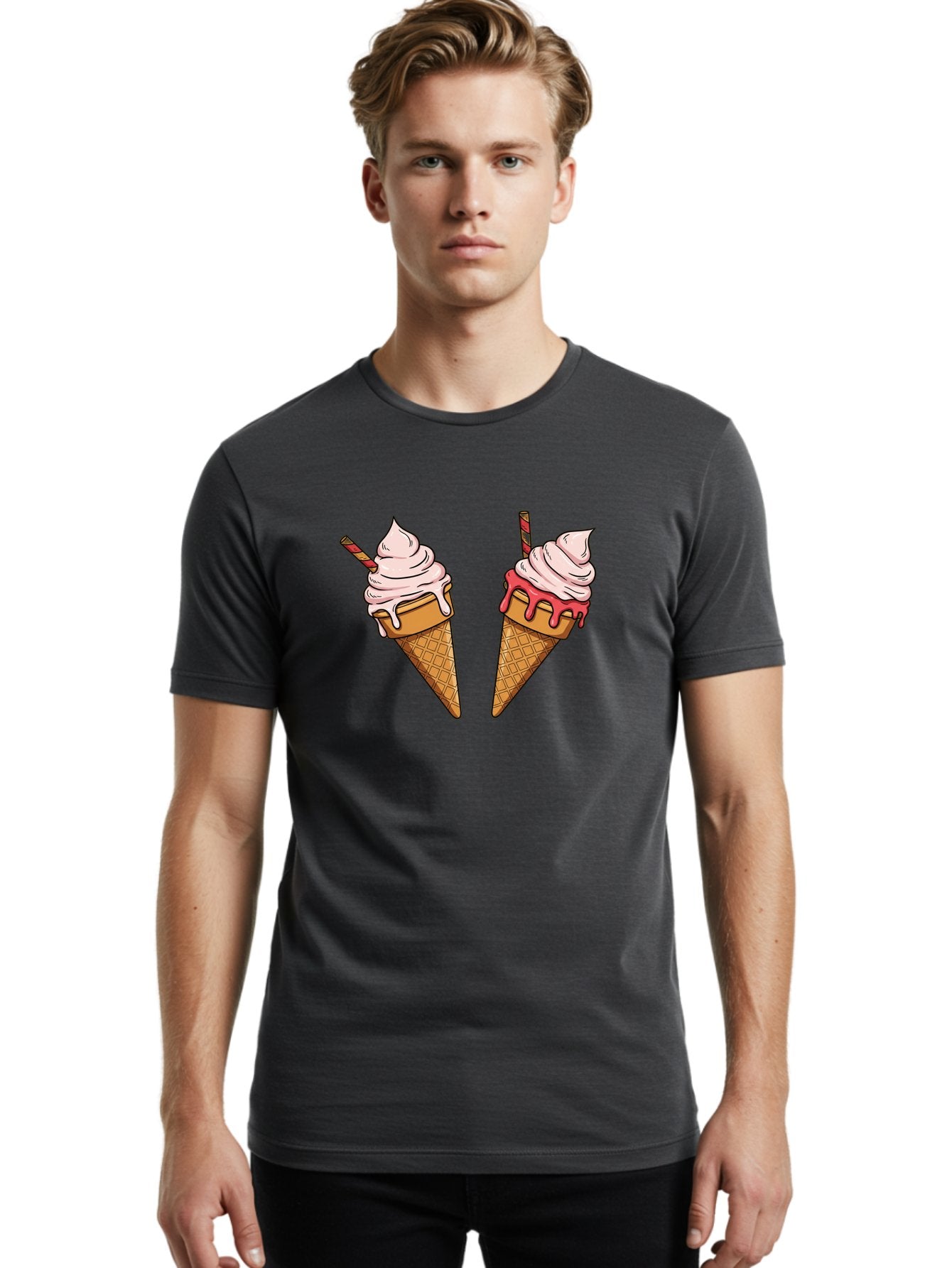 Soft-Serve-Ice-Cream Men'S Graphic Tee, 100% Cotton, Comfortable Casual Summer Wear, Machine Washable, Vintage Camera, Old Camera, Antique Camera, Black Camera, Classic Photography, Photography Equipment, Nostalgic Device, Film Camera, Baj792 28