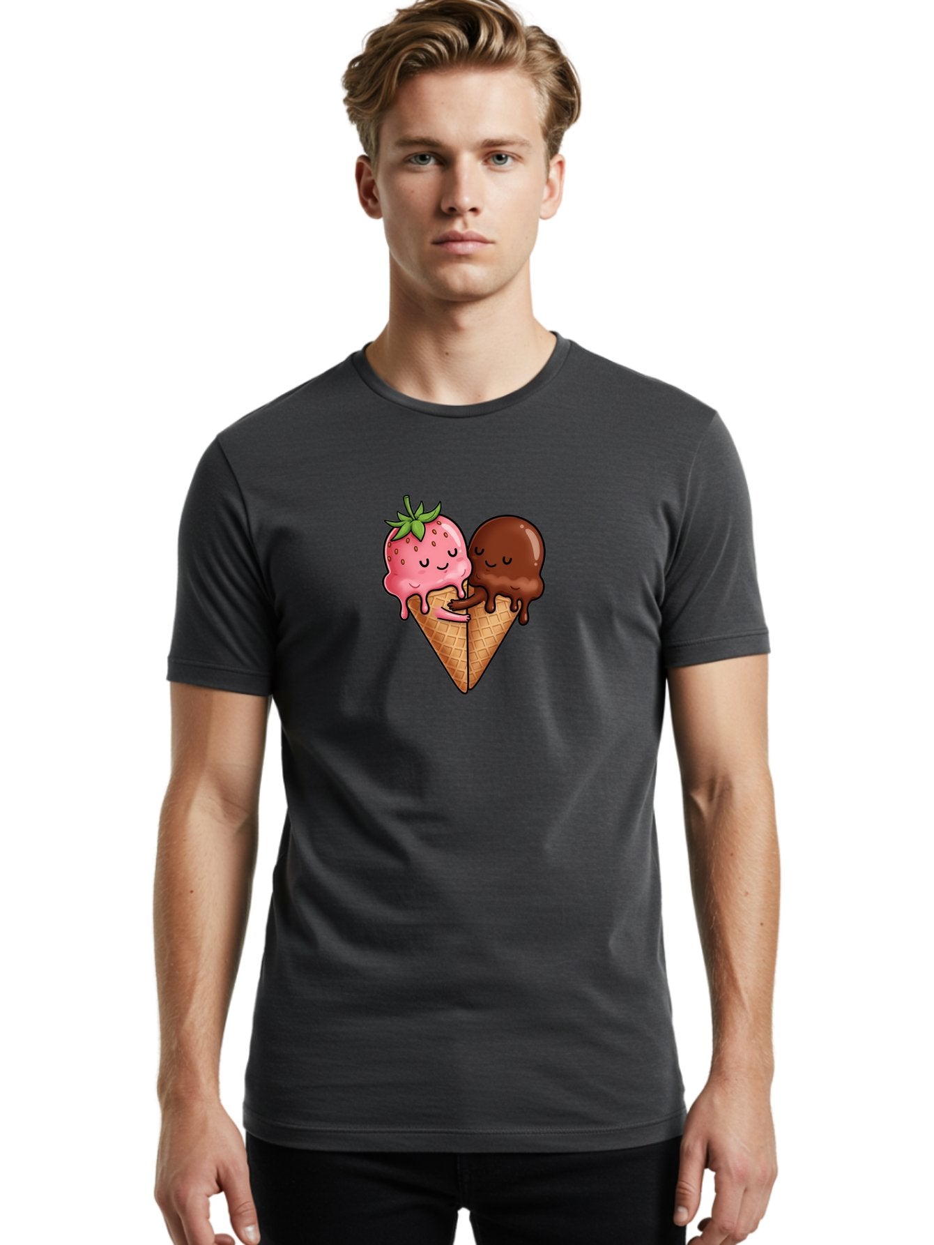 Strawberry-Chocolate-Ice-Cream Men'S Graphic Tee, 100% Cotton, Comfortable Casual Summer Wear, Machine Washable, Vintage Camera, Old Camera, Antique Camera, Black Camera, Classic Photography, Photography Equipment, Nostalgic Device, Baj799 26