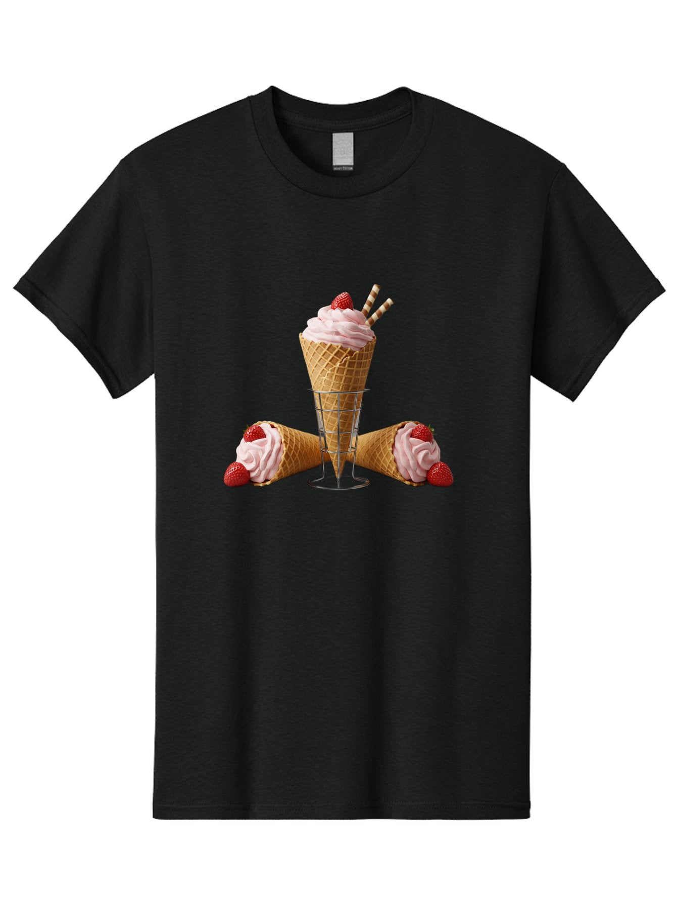 Strawberry-Ice-Cream-1 Men'S Graphic Tee, 100% Cotton, Comfortable Casual Summer Wear, Machine Washable, Vintage Camera, Old Camera, Antique Camera, Black Camera, Classic Photography, Photography Equipment, Nostalgic Device, Film Camera, Baj800 9