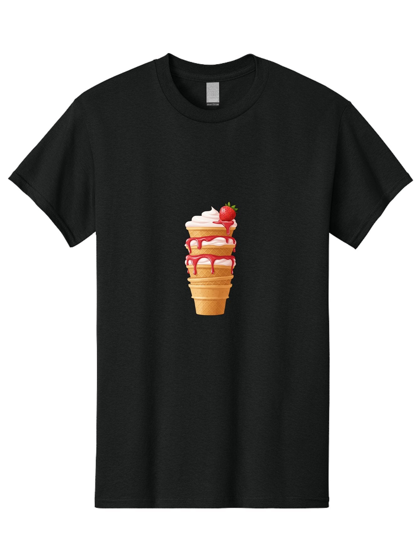 Strawberry-Ice-Cream-Cone-1 Men'S Graphic Tee, 100% Cotton, Comfortable Casual Summer Wear, Machine Washable, Vintage Camera, Old Camera, Antique Camera, Black Camera, Classic Photography, Photography Equipment, Nostalgic Device, Film Camera, Baj801 3