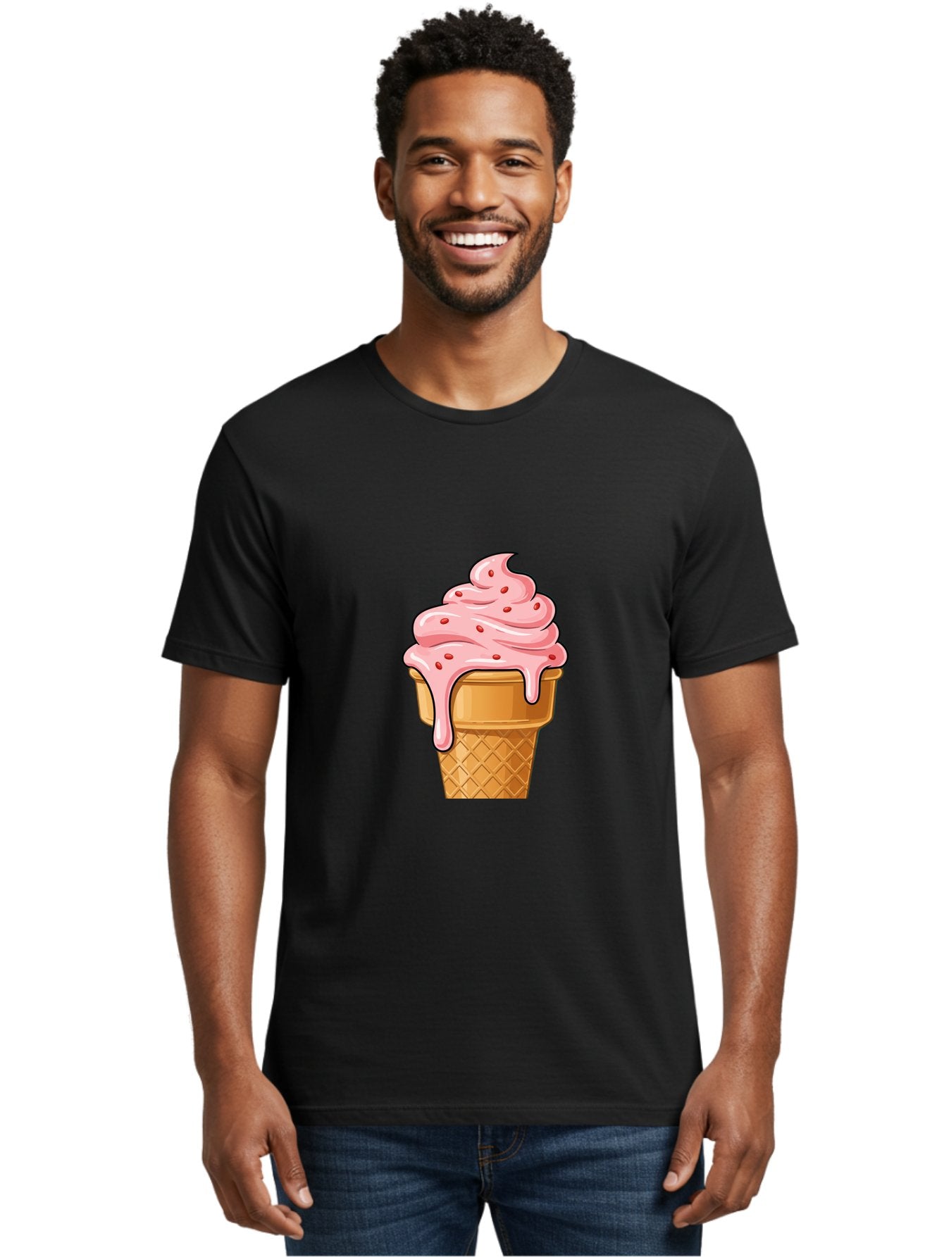 Strawberry-Ice-Cream-Cone Men'S Graphic Tee, 100% Cotton, Comfortable Casual Summer Wear, Machine Washable, Vintage Camera, Old Camera, Antique Camera, Black Camera, Classic Photography, Photography Equipment, Nostalgic Device, Film Camera, Baj802 26