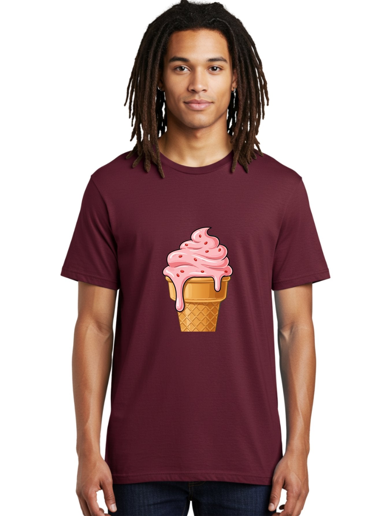 Strawberry-Ice-Cream-Cone Men'S Graphic Tee, 100% Cotton, Comfortable Casual Summer Wear, Machine Washable, Vintage Camera, Old Camera, Antique Camera, Black Camera, Classic Photography, Photography Equipment, Nostalgic Device, Film Camera, Baj802 20