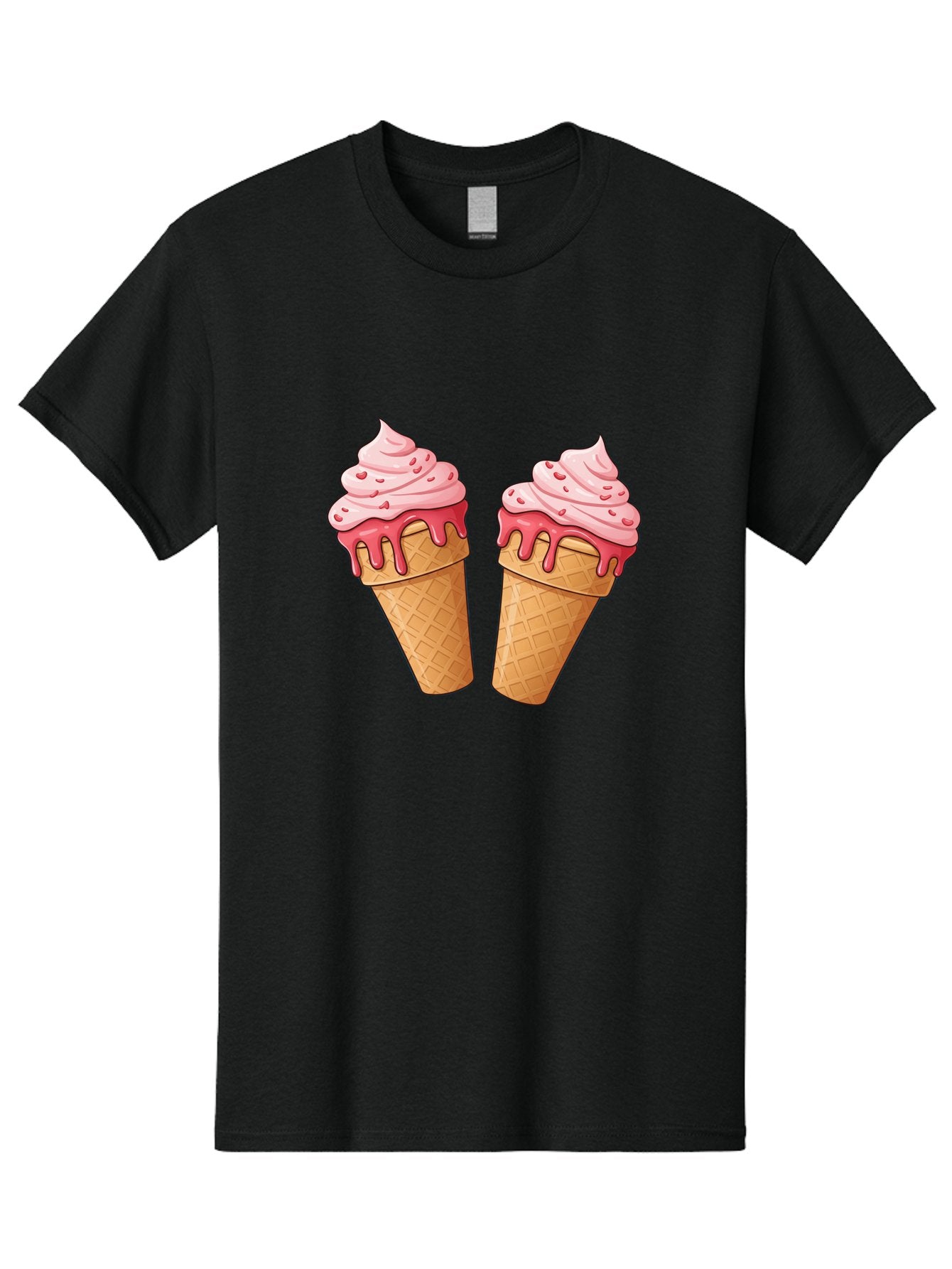 Strawberry-Ice-Cream-Cones-1 Men'S Graphic Tee, 100% Cotton, Comfortable Casual Summer Wear, Machine Washable, Vintage Camera, Old Camera, Antique Camera, Black Camera, Classic Photography, Photography Equipment, Nostalgic Device, Film Camera, Baj803 3