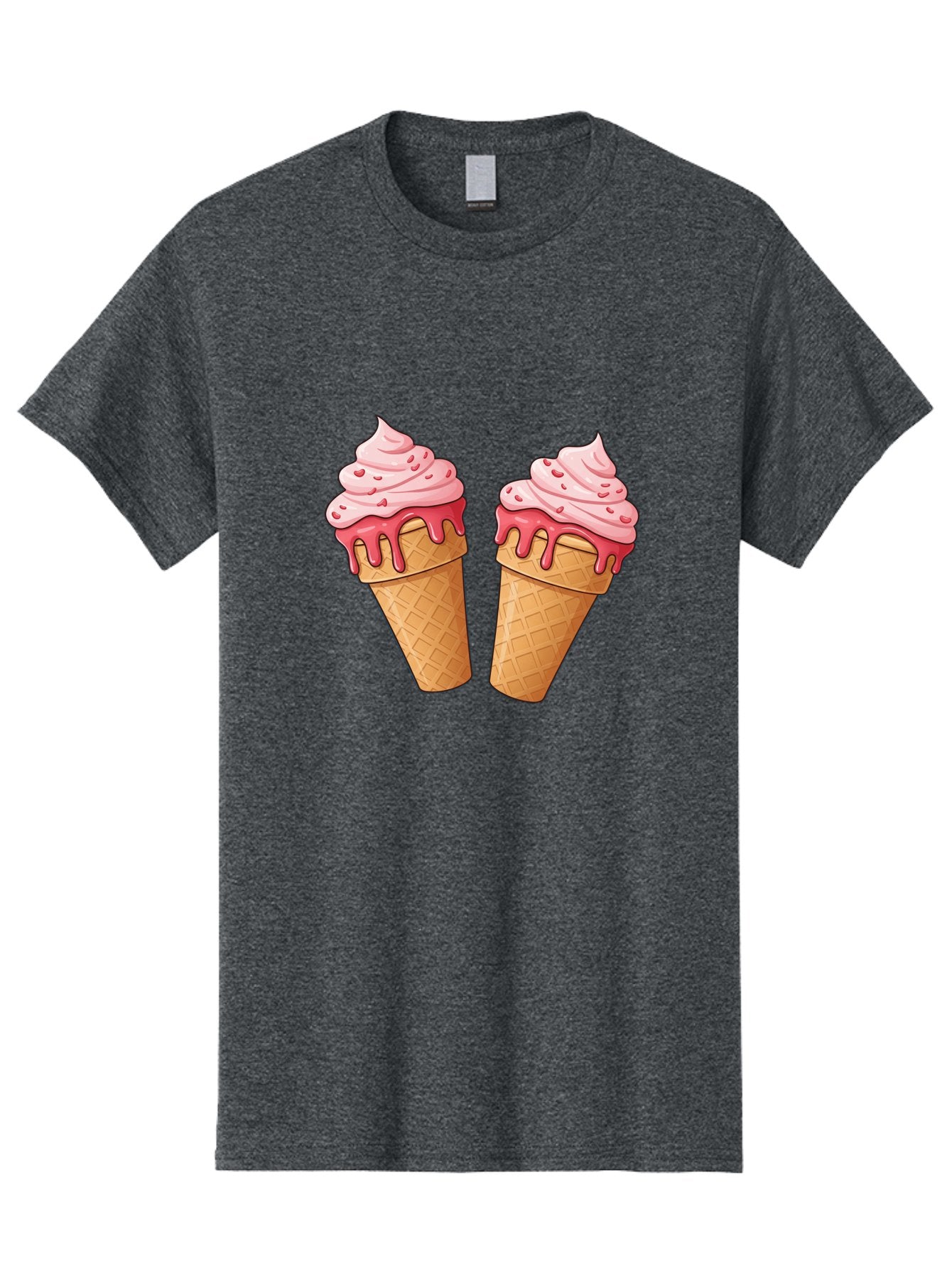 Strawberry-Ice-Cream-Cones-1 Men'S Graphic Tee, 100% Cotton, Comfortable Casual Summer Wear, Machine Washable, Vintage Camera, Old Camera, Antique Camera, Black Camera, Classic Photography, Photography Equipment, Nostalgic Device, Film Camera, Baj803