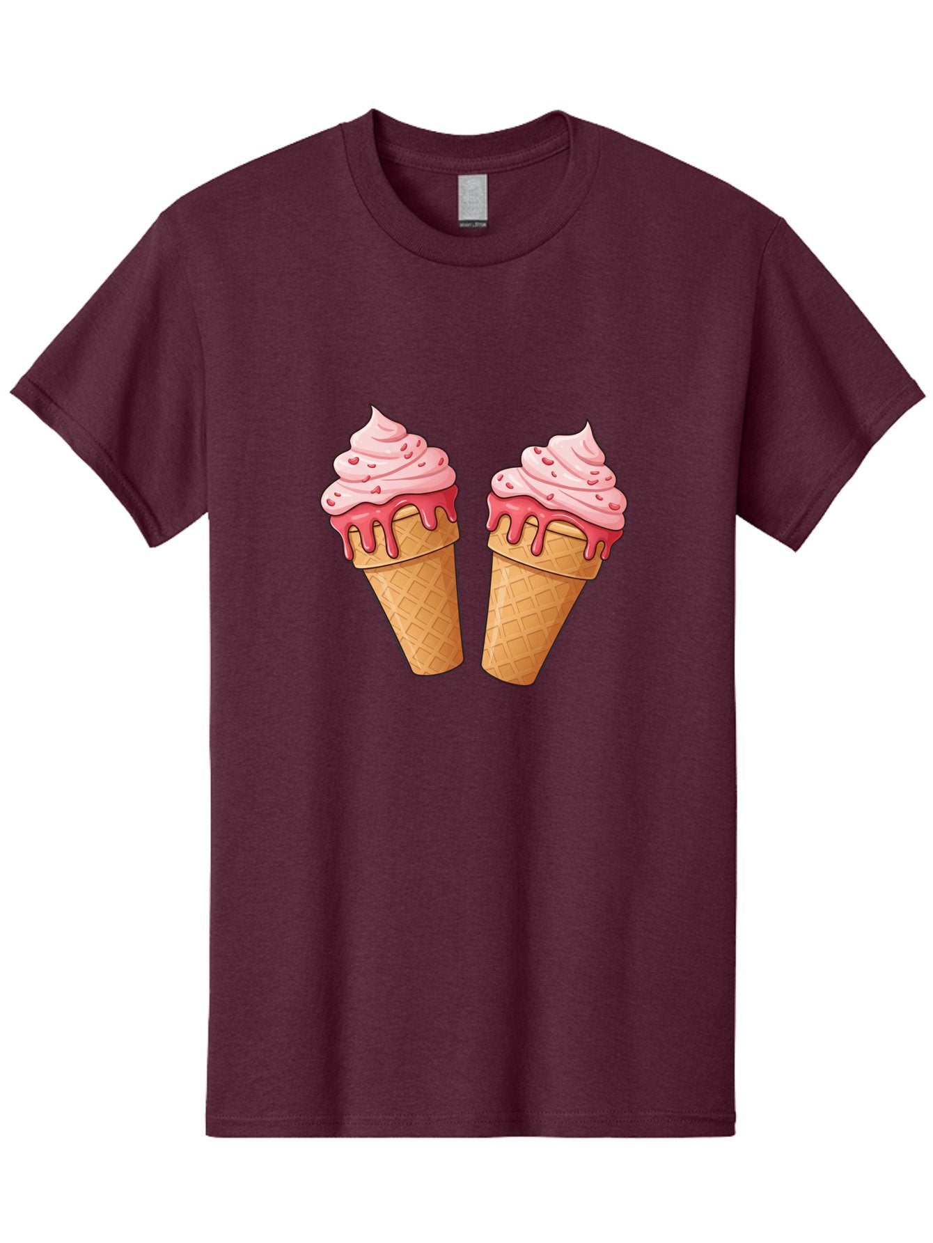 Strawberry-Ice-Cream-Cones-1 Men'S Graphic Tee, 100% Cotton, Comfortable Casual Summer Wear, Machine Washable, Vintage Camera, Old Camera, Antique Camera, Black Camera, Classic Photography, Photography Equipment, Nostalgic Device, Film Camera, Baj803