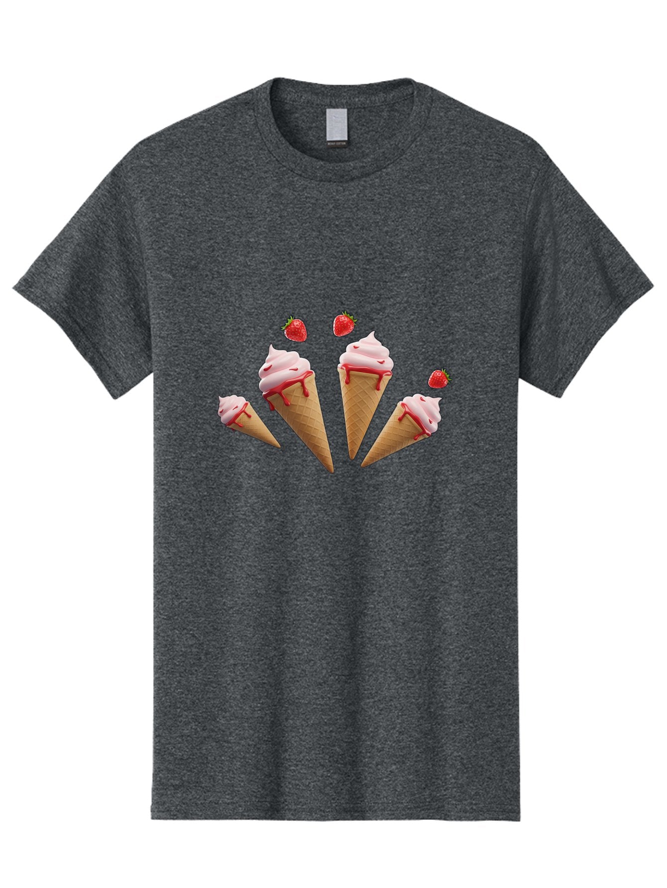 Strawberry-Ice-Cream-Cones-2 Men'S Graphic Tee, 100% Cotton, Comfortable Casual Summer Wear, Machine Washable, Vintage Camera, Old Camera, Antique Camera, Black Camera, Classic Photography, Photography Equipment, Nostalgic Device, Film Camera, Baj804 14