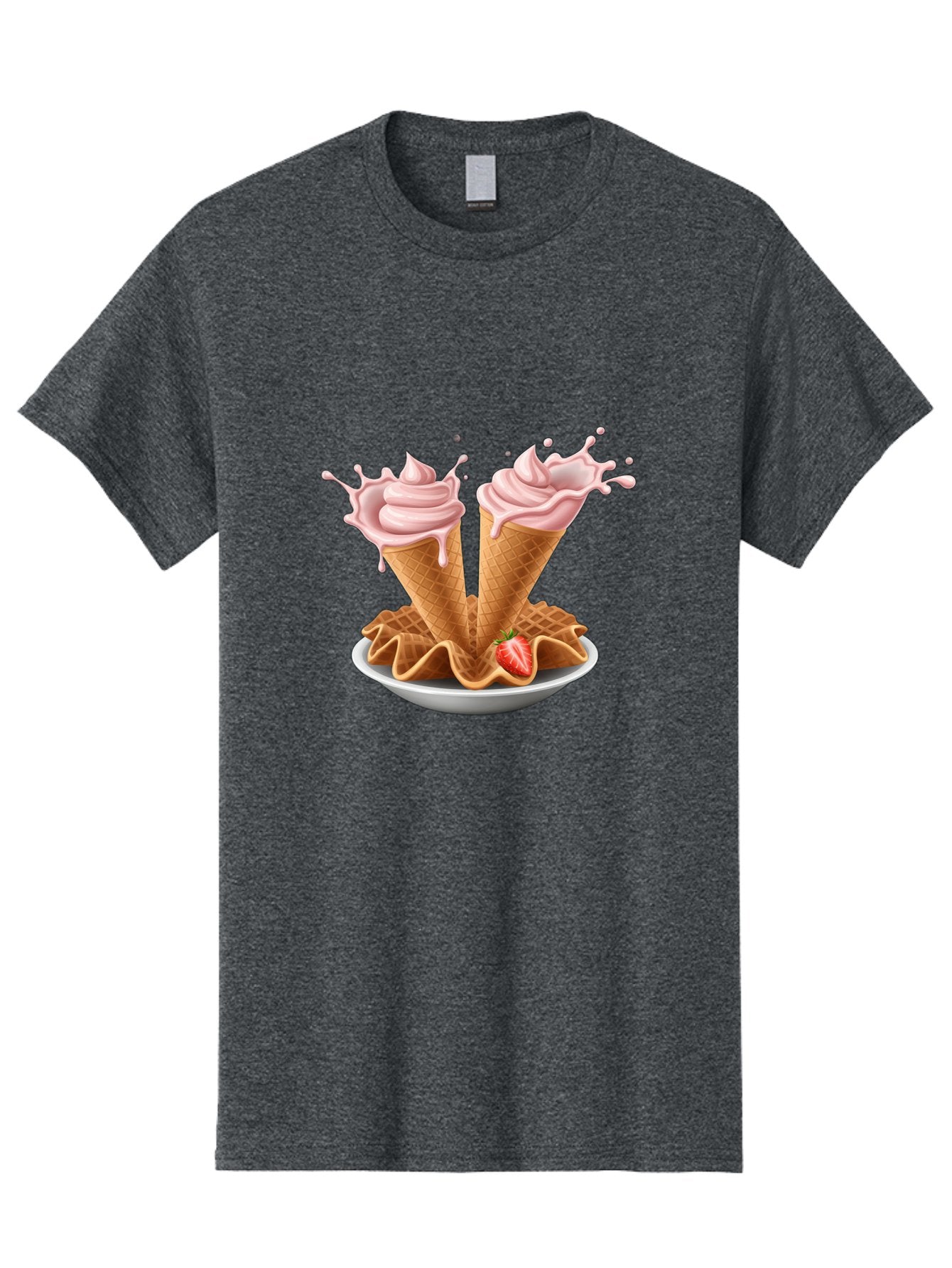 Strawberry-Ice-Cream-Cones-3 Men'S Graphic Tee, 100% Cotton, Comfortable Casual Summer Wear, Machine Washable, Vintage Camera, Old Camera, Antique Camera, Black Camera, Classic Photography, Photography Equipment, Nostalgic Device, Film Camera, Baj805 11