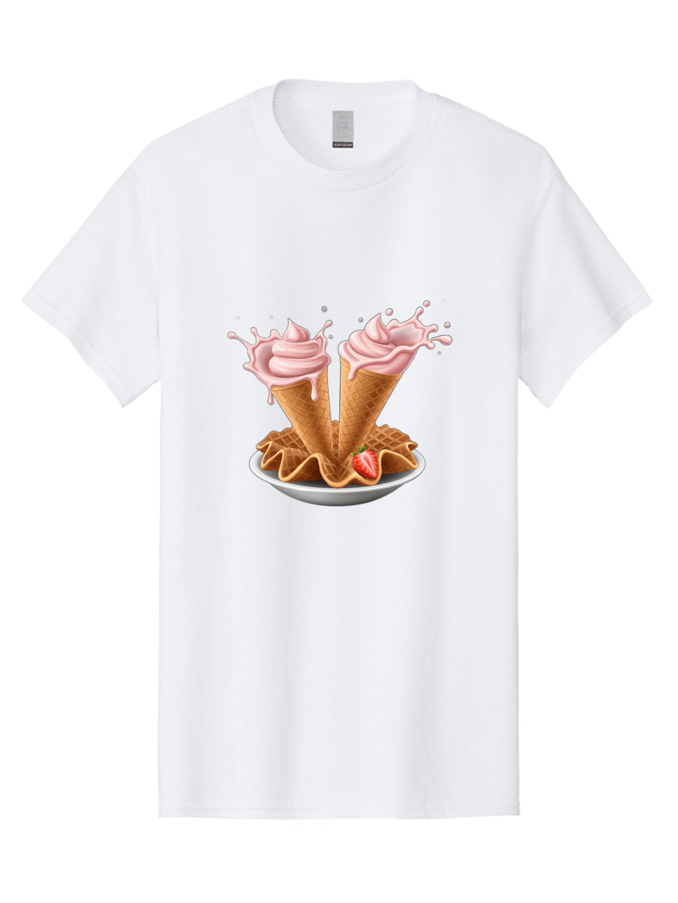 Strawberry-Ice-Cream-Cones-3 Men'S Graphic Tee, 100% Cotton, Comfortable Casual Summer Wear, Machine Washable, Vintage Camera, Old Camera, Antique Camera, Black Camera, Classic Photography, Photography Equipment, Nostalgic Device, Film Camera, Baj805 9