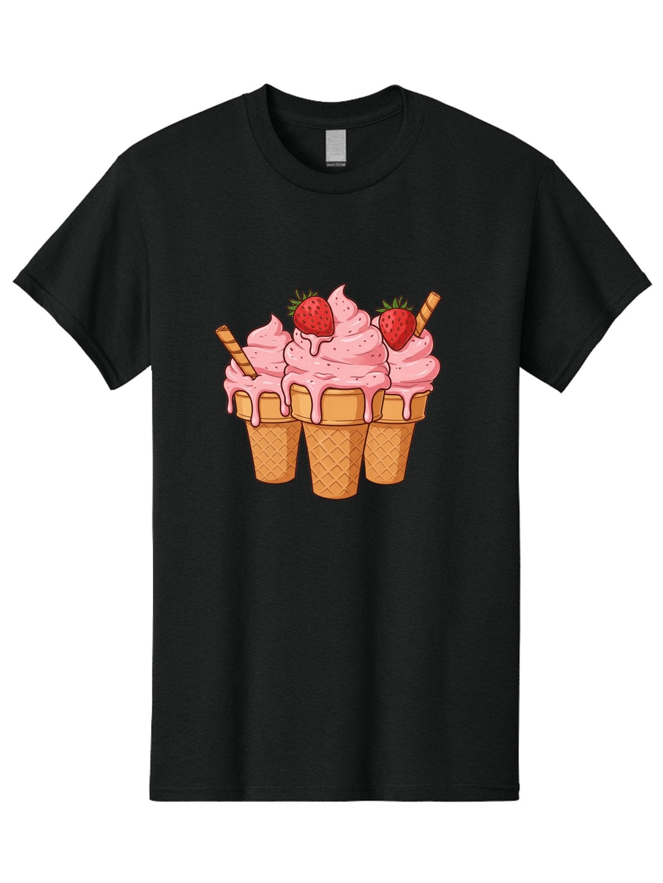 Strawberry-Ice-Cream-Cones Men'S Graphic Tee, 100% Cotton, Comfortable Casual Summer Wear, Machine Washable, Vintage Camera, Old Camera, Antique Camera, Black Camera, Classic Photography, Photography Equipment, Nostalgic Device, Film Camera, Baj806 12