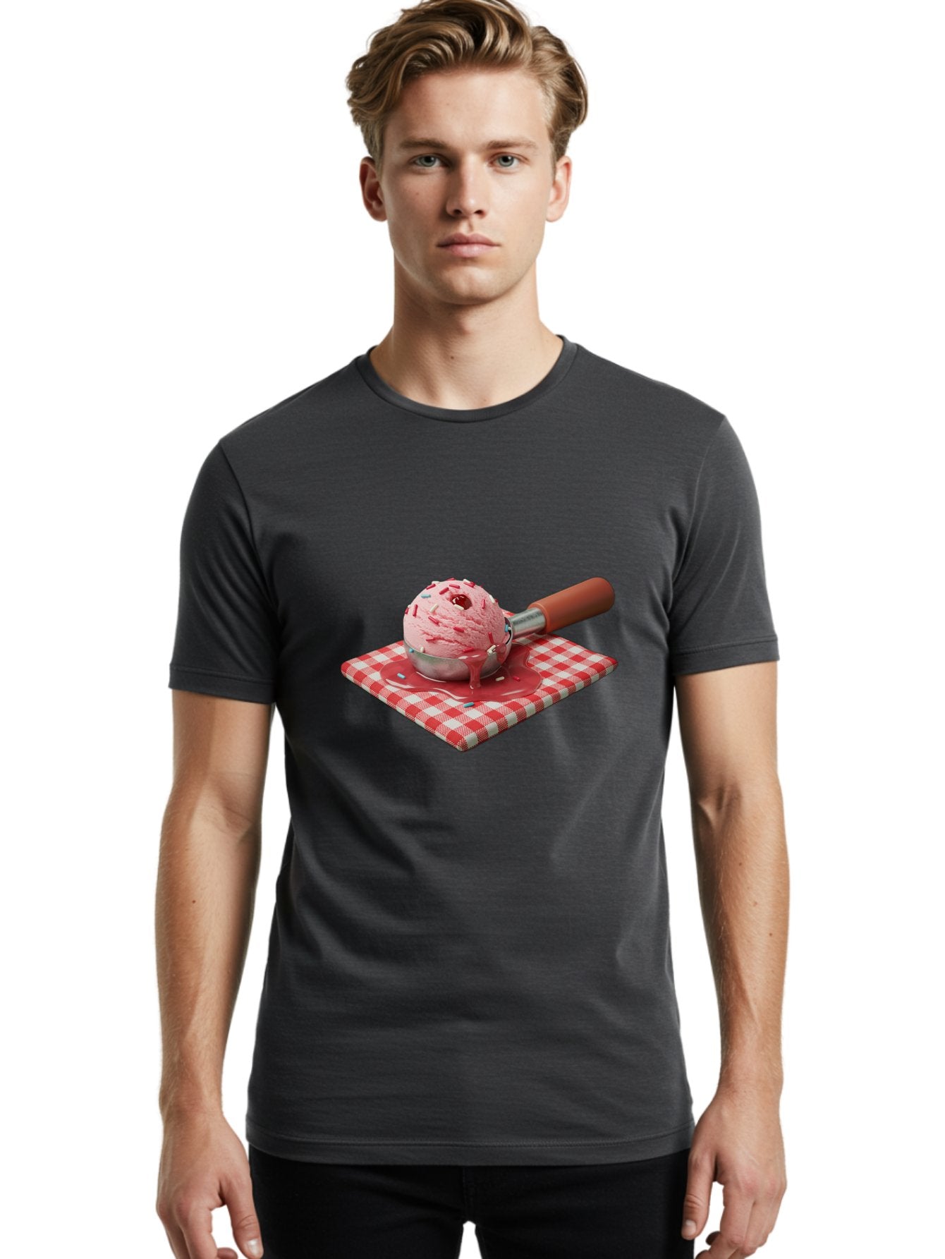 Strawberry-Ice-Cream Men'S Graphic Tee, 100% Cotton, Comfortable Casual Summer Wear, Machine Washable, Vintage Camera, Old Camera, Antique Camera, Black Camera, Classic Photography, Photography Equipment, Nostalgic Device, Film Camera, Baj807 17