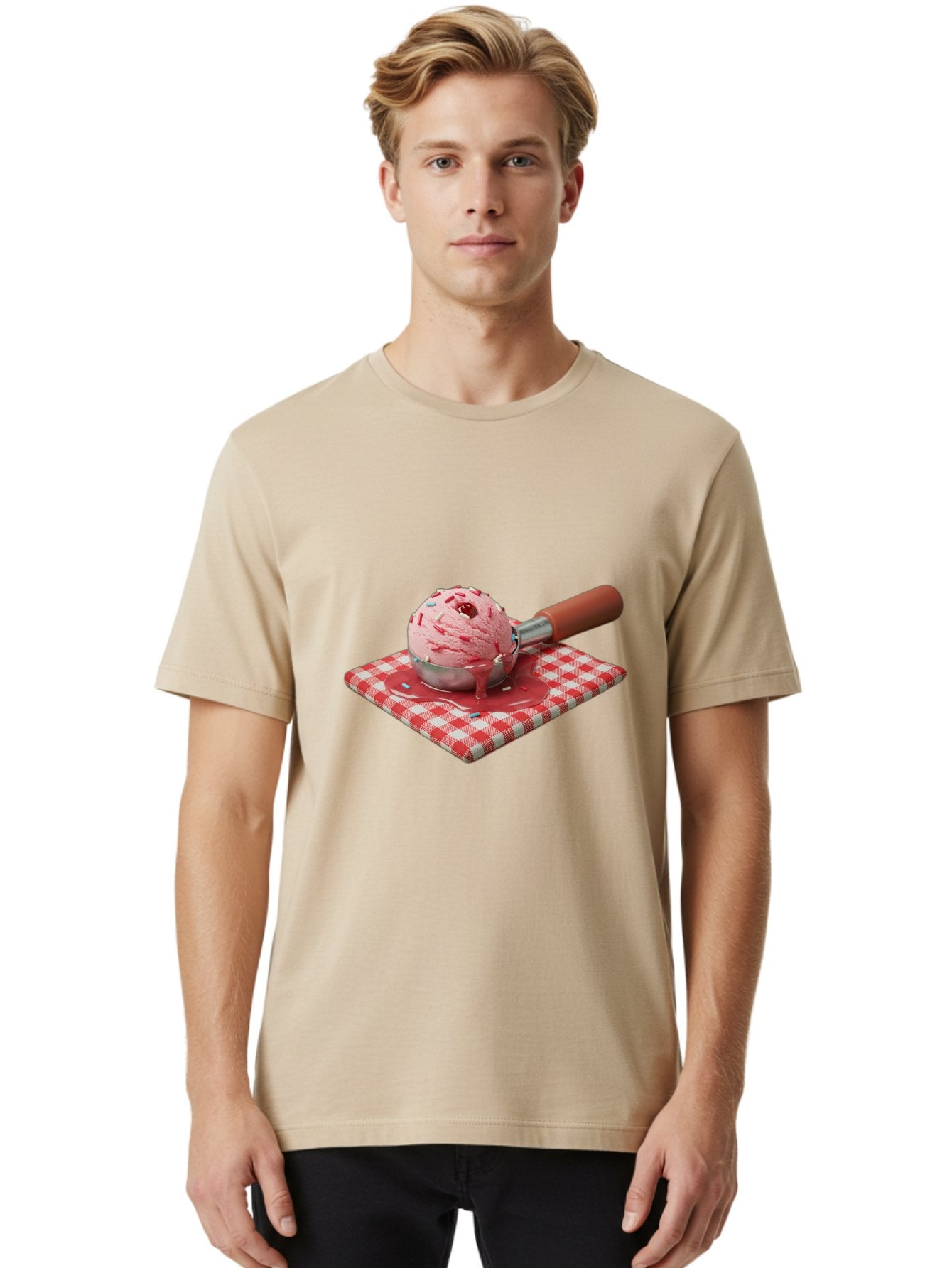 Strawberry-Ice-Cream Men'S Graphic Tee, 100% Cotton, Comfortable Casual Summer Wear, Machine Washable, Vintage Camera, Old Camera, Antique Camera, Black Camera, Classic Photography, Photography Equipment, Nostalgic Device, Film Camera, Baj807 29