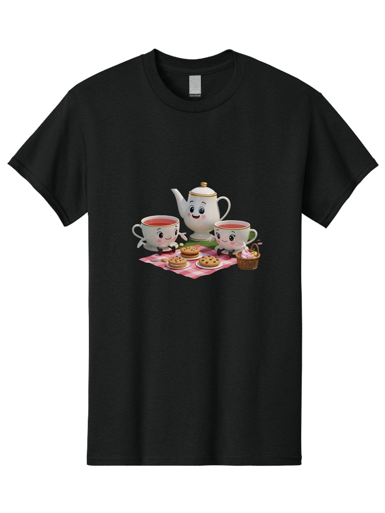 Tea-Teapot-Cookies-Picnic Men'S Graphic Tee, 100% Cotton, Comfortable Casual Summer Wear, Machine Washable, Vintage Camera, Old Camera, Antique Camera, Black Camera, Classic Photography, Photography Equipment, Nostalgic Device, Film Camera, Baj815 12
