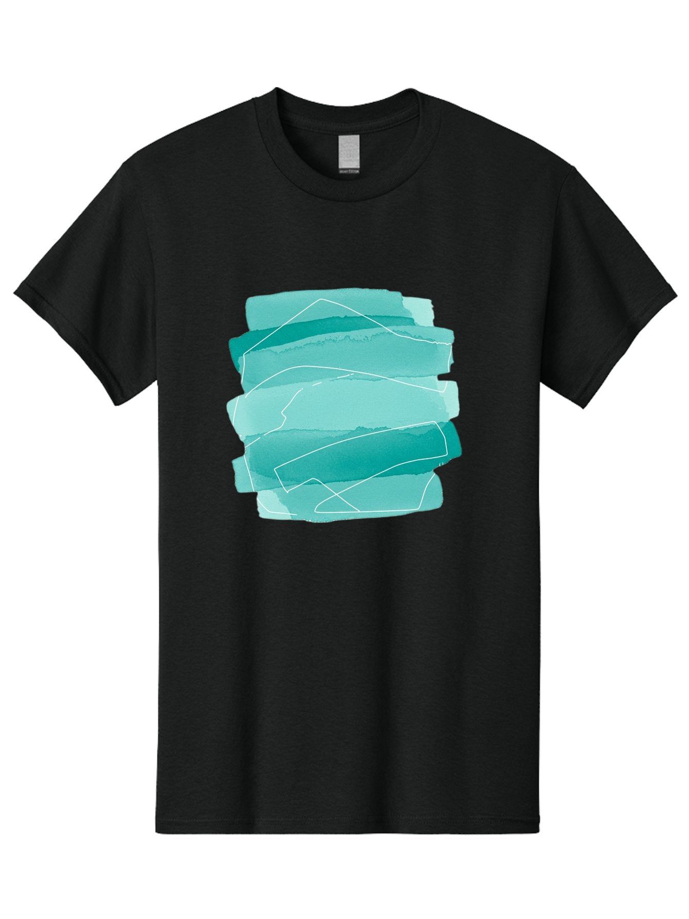 Teal-Brush-Strokes Men'S Graphic Tee, 100% Cotton, Comfortable Casual Summer Wear, Machine Washable, Vintage Camera, Old Camera, Antique Camera, Black Camera, Classic Photography, Photography Equipment, Nostalgic Device, Film Camera, Baj818 4