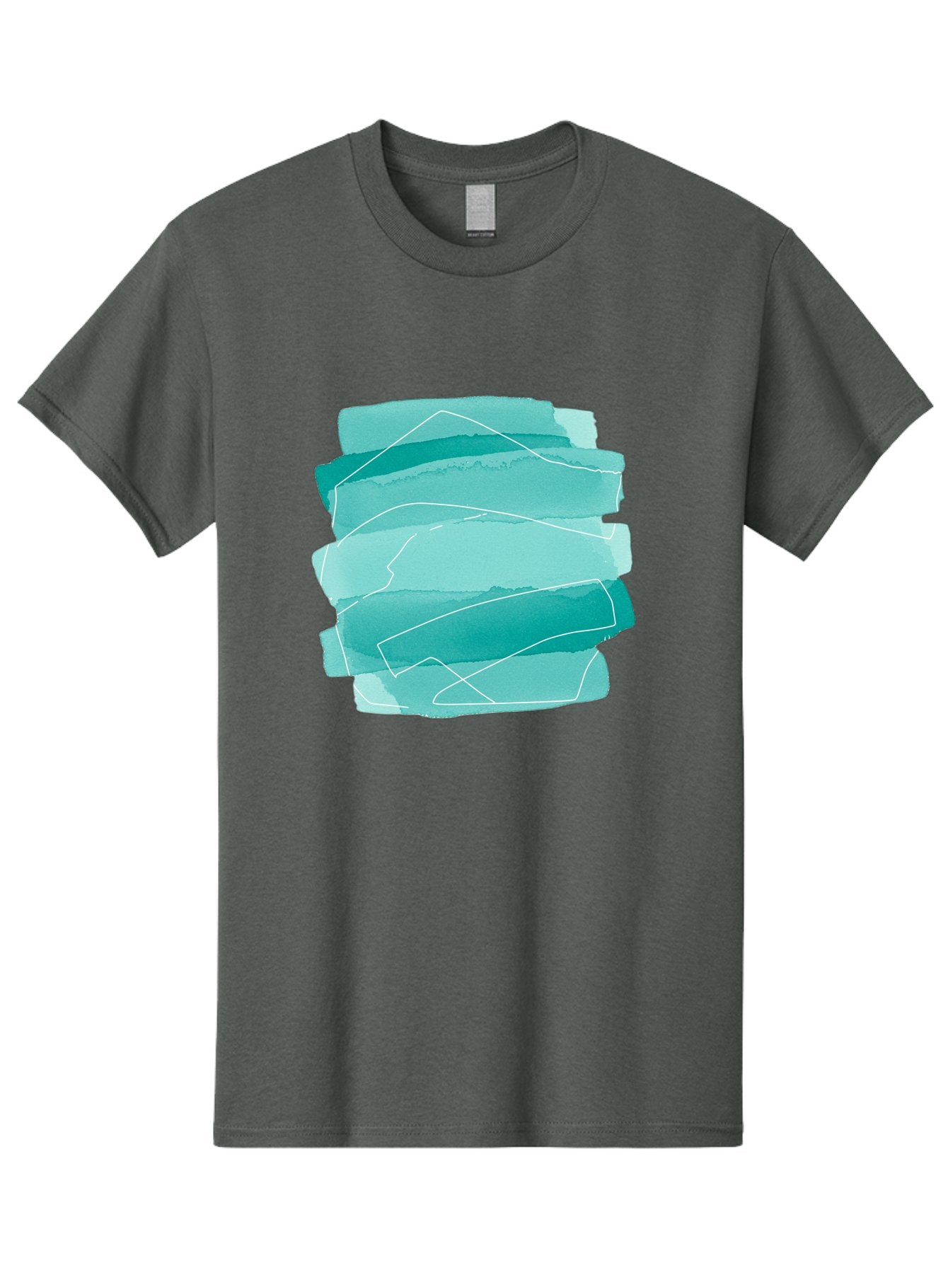 Teal-Brush-Strokes Men'S Graphic Tee, 100% Cotton, Comfortable Casual Summer Wear, Machine Washable, Vintage Camera, Old Camera, Antique Camera, Black Camera, Classic Photography, Photography Equipment, Nostalgic Device, Film Camera, Baj818 13