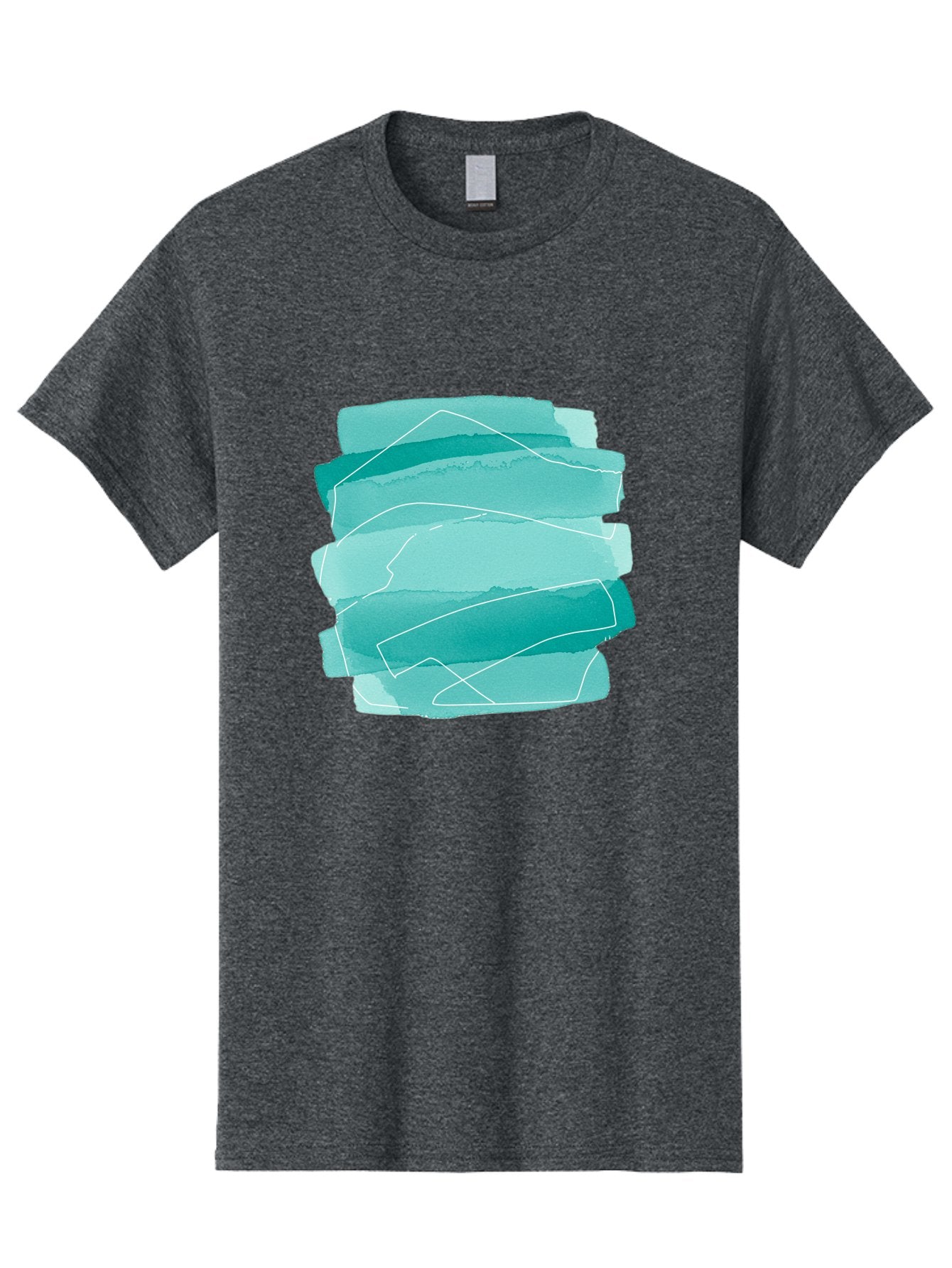 Teal-Brush-Strokes Men'S Graphic Tee, 100% Cotton, Comfortable Casual Summer Wear, Machine Washable, Vintage Camera, Old Camera, Antique Camera, Black Camera, Classic Photography, Photography Equipment, Nostalgic Device, Film Camera, Baj818 5