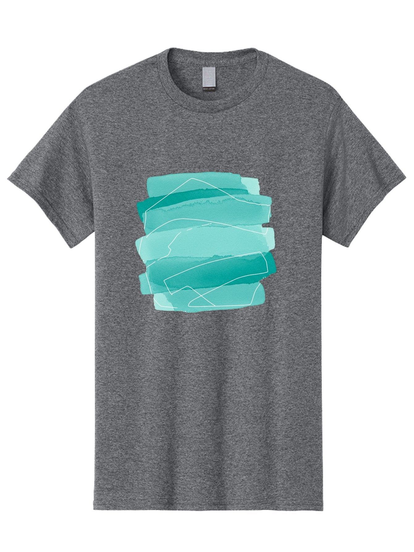 Teal-Brush-Strokes Men'S Graphic Tee, 100% Cotton, Comfortable Casual Summer Wear, Machine Washable, Vintage Camera, Old Camera, Antique Camera, Black Camera, Classic Photography, Photography Equipment, Nostalgic Device, Film Camera, Baj818 6