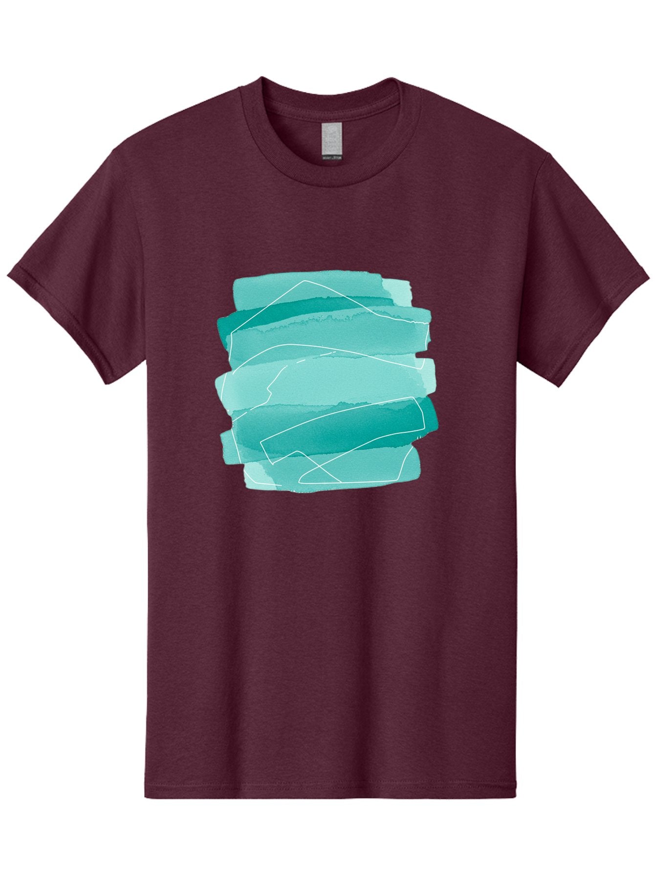 Teal-Brush-Strokes Men'S Graphic Tee, 100% Cotton, Comfortable Casual Summer Wear, Machine Washable, Vintage Camera, Old Camera, Antique Camera, Black Camera, Classic Photography, Photography Equipment, Nostalgic Device, Film Camera, Baj818 12