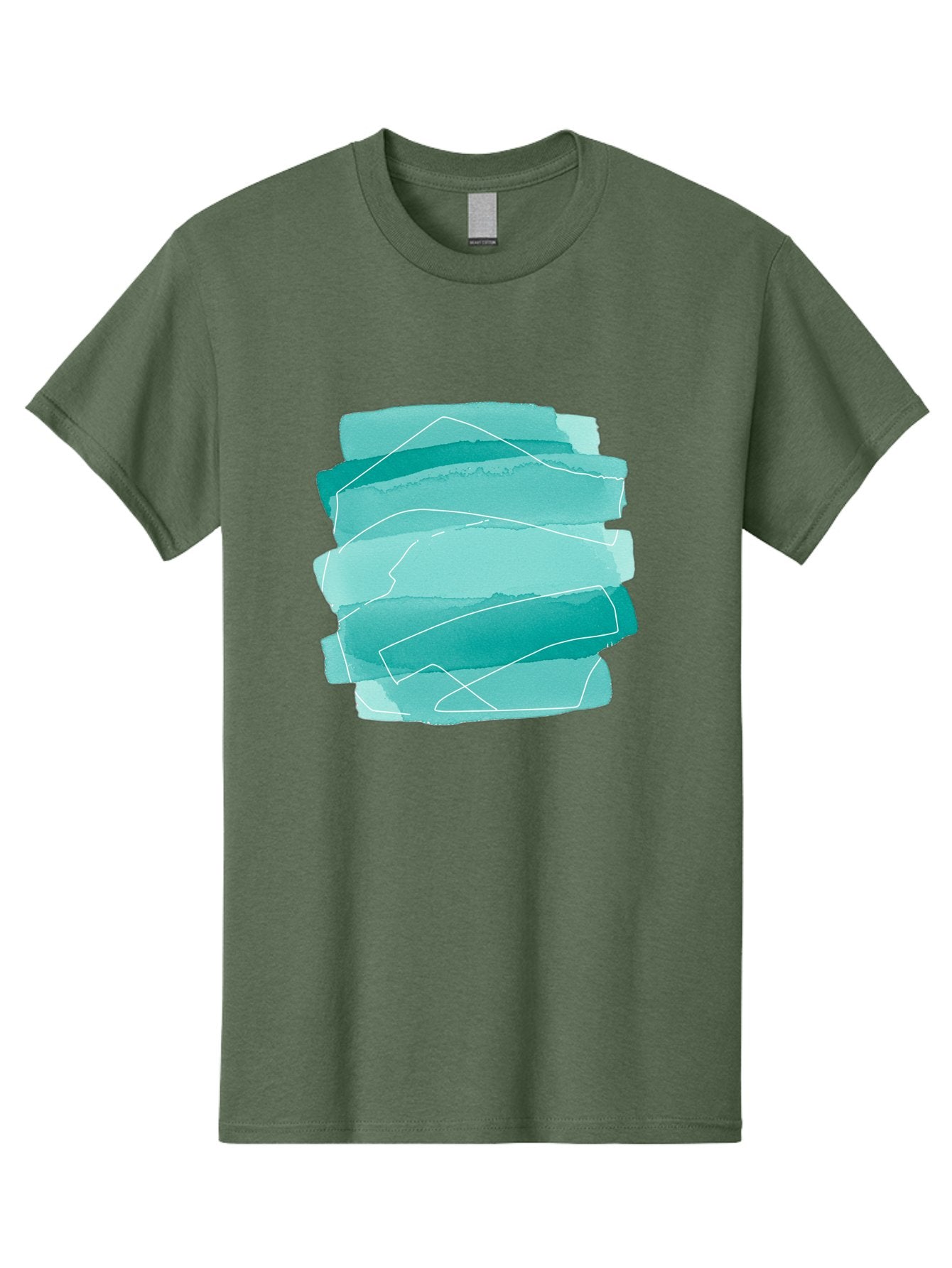 Teal-Brush-Strokes Men'S Graphic Tee, 100% Cotton, Comfortable Casual Summer Wear, Machine Washable, Vintage Camera, Old Camera, Antique Camera, Black Camera, Classic Photography, Photography Equipment, Nostalgic Device, Film Camera, Baj818 9