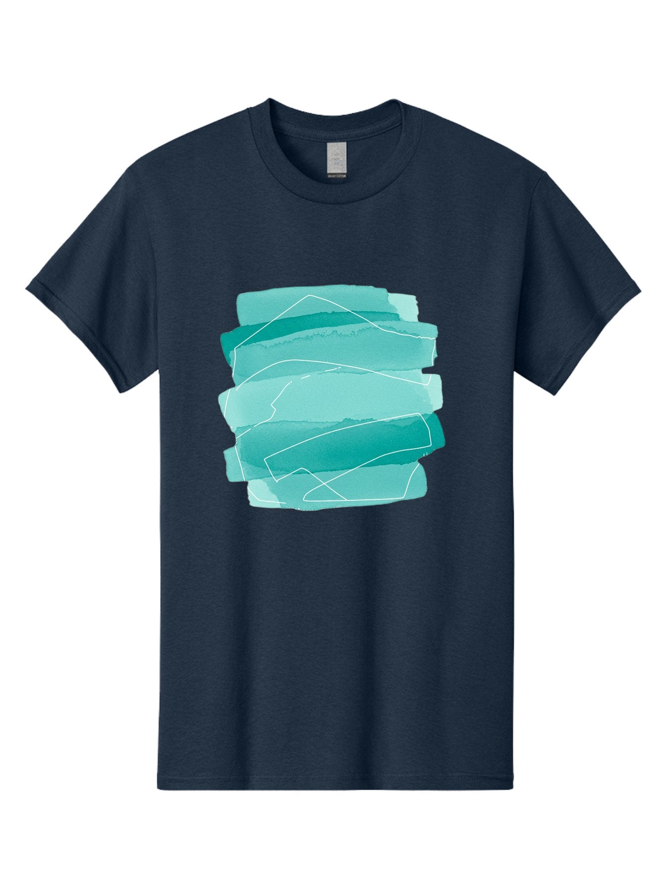 Teal-Brush-Strokes Men'S Graphic Tee, 100% Cotton, Comfortable Casual Summer Wear, Machine Washable, Vintage Camera, Old Camera, Antique Camera, Black Camera, Classic Photography, Photography Equipment, Nostalgic Device, Film Camera, Baj818