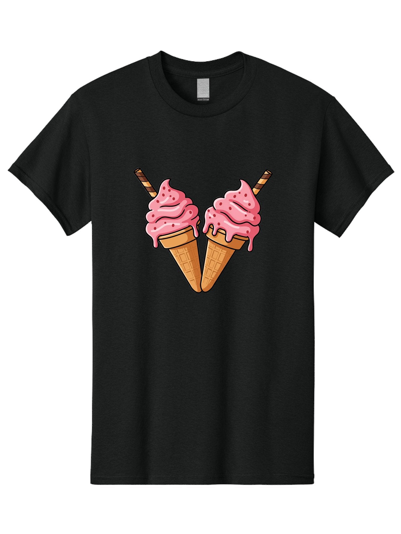 Twin-Ice-Cream-Cones Men'S Graphic Tee, 100% Cotton, Comfortable Casual Summer Wear, Machine Washable, Vintage Camera, Old Camera, Antique Camera, Black Camera, Classic Photography, Photography Equipment, Nostalgic Device, Film Camera, Baj830 3