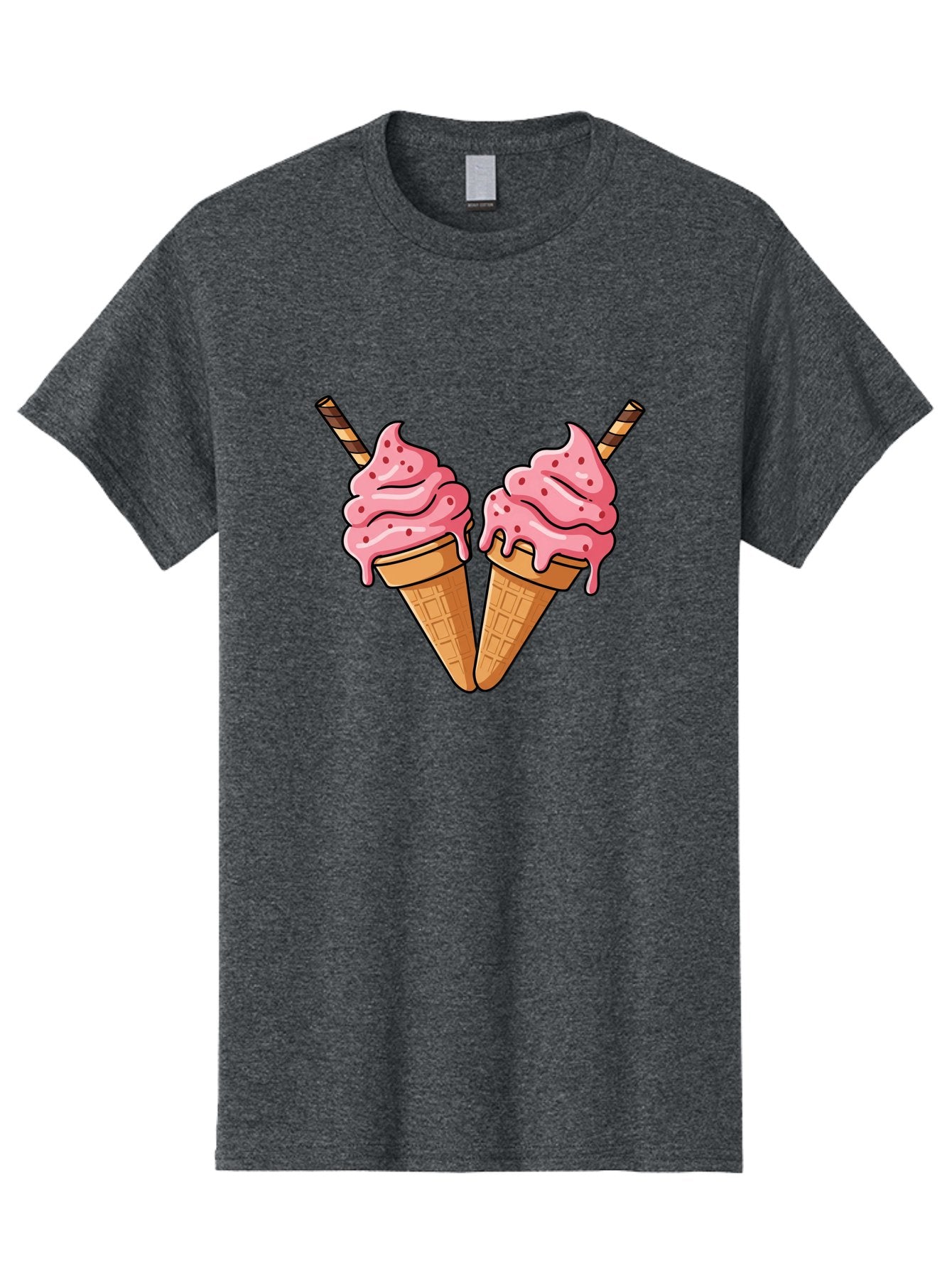 Twin-Ice-Cream-Cones Men'S Graphic Tee, 100% Cotton, Comfortable Casual Summer Wear, Machine Washable, Vintage Camera, Old Camera, Antique Camera, Black Camera, Classic Photography, Photography Equipment, Nostalgic Device, Film Camera, Baj830 15