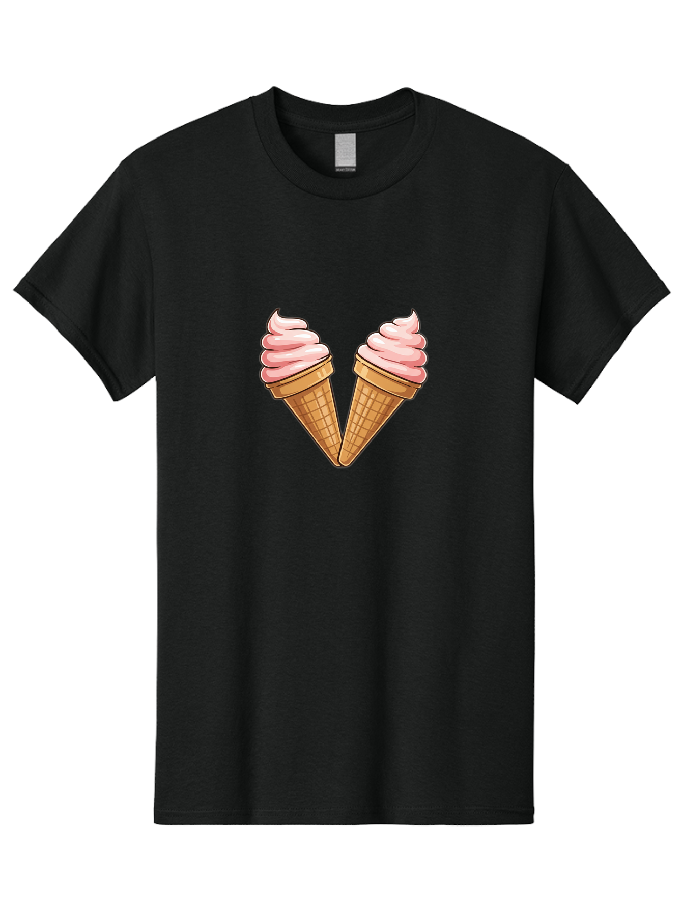 Two-Ice-Cream-Cones Men'S Graphic Tee, 100% Cotton, Comfortable Casual Summer Wear, Machine Washable, Vintage Camera, Old Camera, Antique Camera, Black Camera, Classic Photography, Photography Equipment, Nostalgic Device, Film Camera, Baj833 4