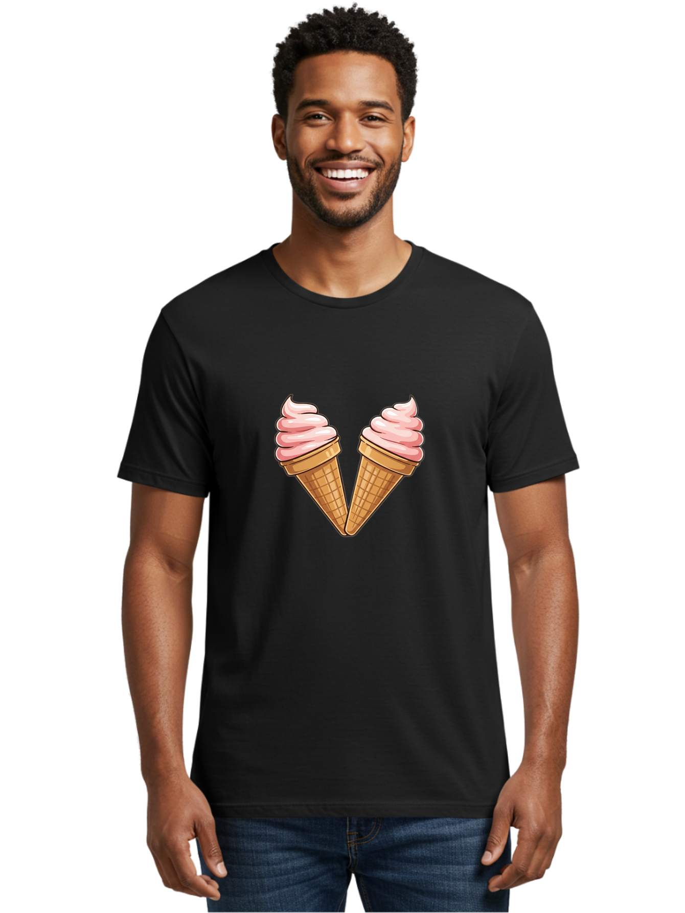 Two-Ice-Cream-Cones Men'S Graphic Tee, 100% Cotton, Comfortable Casual Summer Wear, Machine Washable, Vintage Camera, Old Camera, Antique Camera, Black Camera, Classic Photography, Photography Equipment, Nostalgic Device, Film Camera, Baj833 19