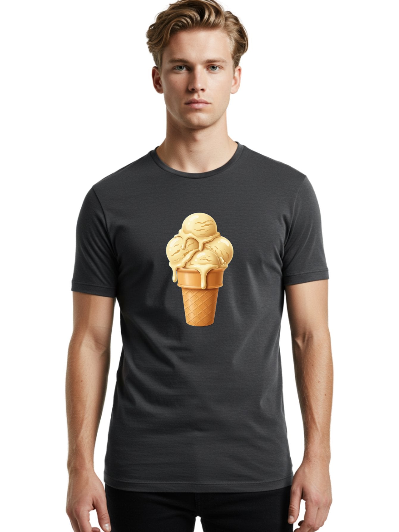 Vanilla-Ice-Cream Men'S Graphic Tee, 100% Cotton, Comfortable Casual Summer Wear, Machine Washable, Vintage Camera, Old Camera, Antique Camera, Black Camera, Classic Photography, Photography Equipment, Nostalgic Device, Film Camera, Camera Art Baj836 22