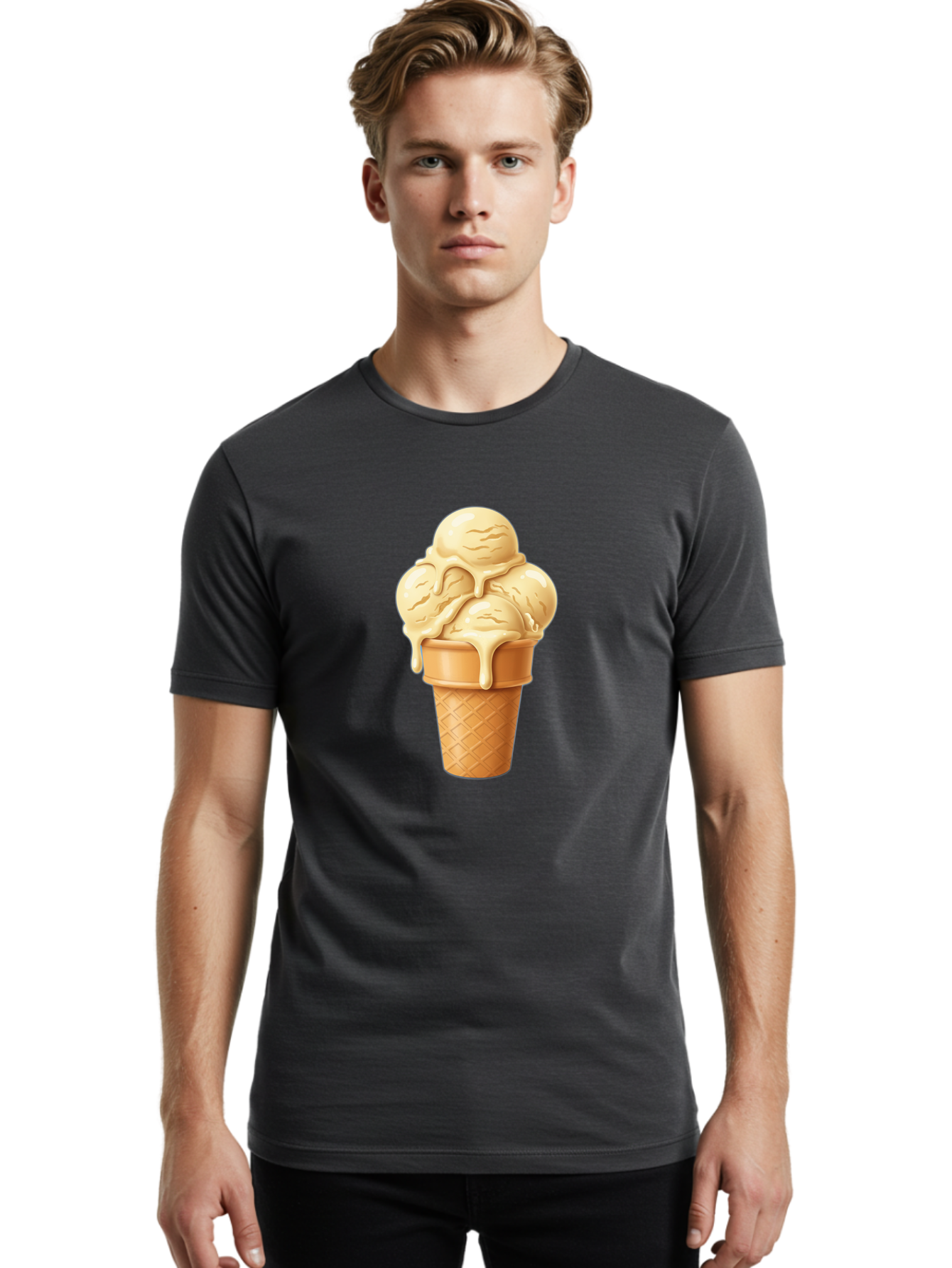 Vanilla-Ice-Cream Men'S Graphic Tee, 100% Cotton, Comfortable Casual Summer Wear, Machine Washable, Vintage Camera, Old Camera, Antique Camera, Black Camera, Classic Photography, Photography Equipment, Nostalgic Device, Film Camera, Camera Art Baj836 24
