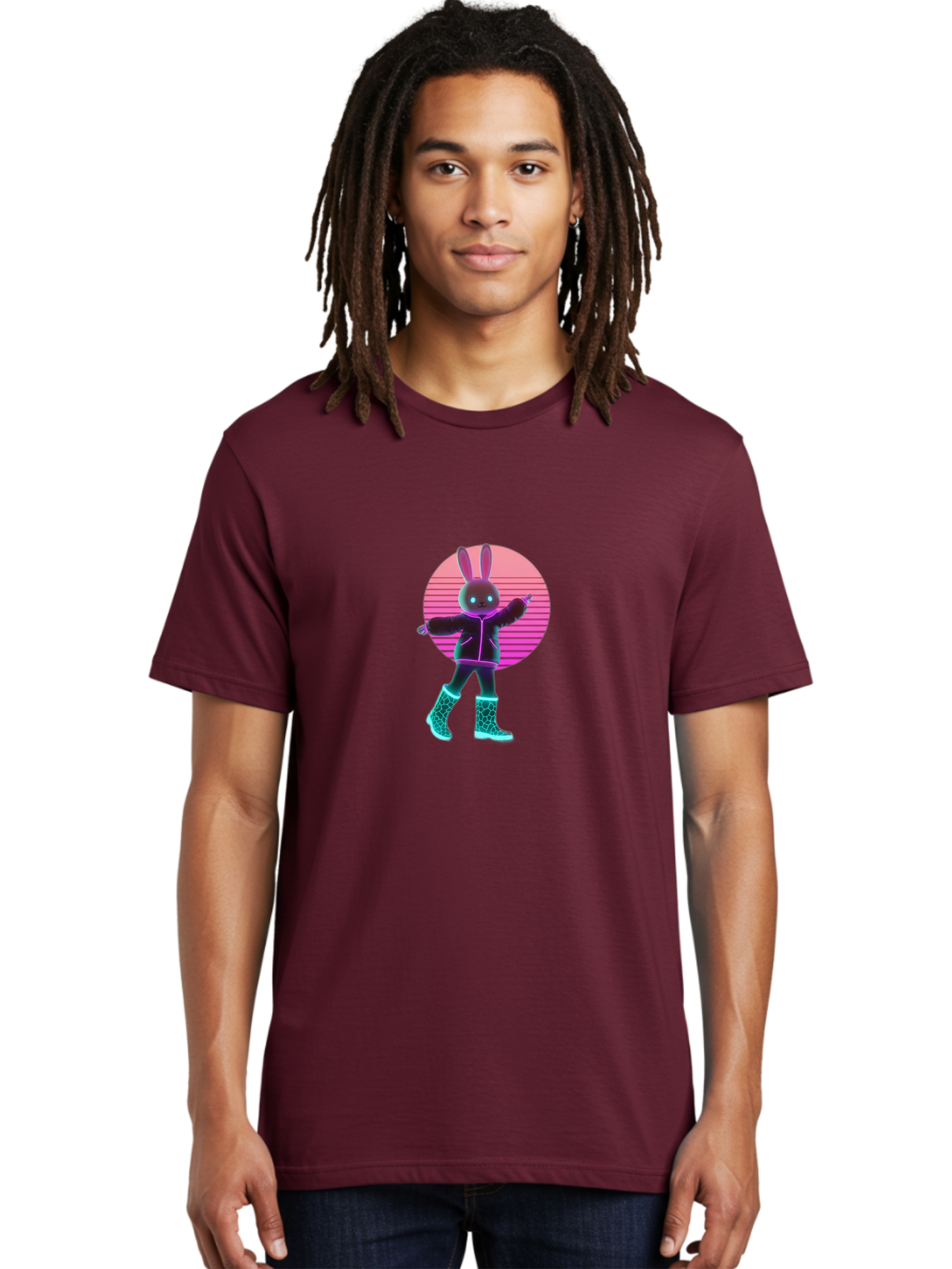 Vaporwave-Bunny Men'S Graphic Tee, 100% Cotton, Comfortable Casual Summer Wear, Machine Washable, Vintage Camera, Old Camera, Antique Camera, Black Camera, Classic Photography, Photography Equipment, Nostalgic Device, Film Camera, Camera Art Baj837 30