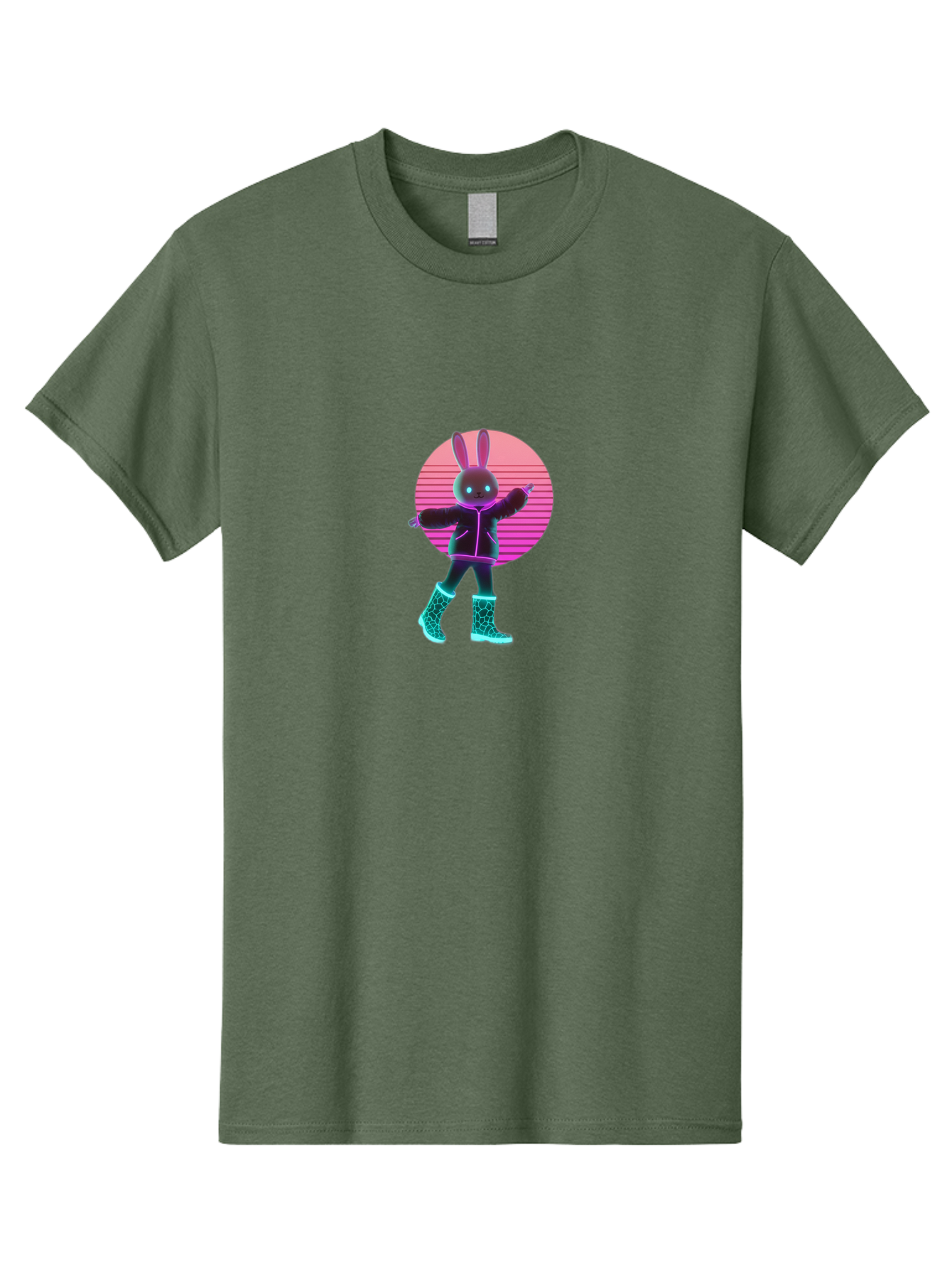 Vaporwave-Bunny Men'S Graphic Tee, 100% Cotton, Comfortable Casual Summer Wear, Machine Washable, Vintage Camera, Old Camera, Antique Camera, Black Camera, Classic Photography, Photography Equipment, Nostalgic Device, Film Camera, Camera Art Baj837 5