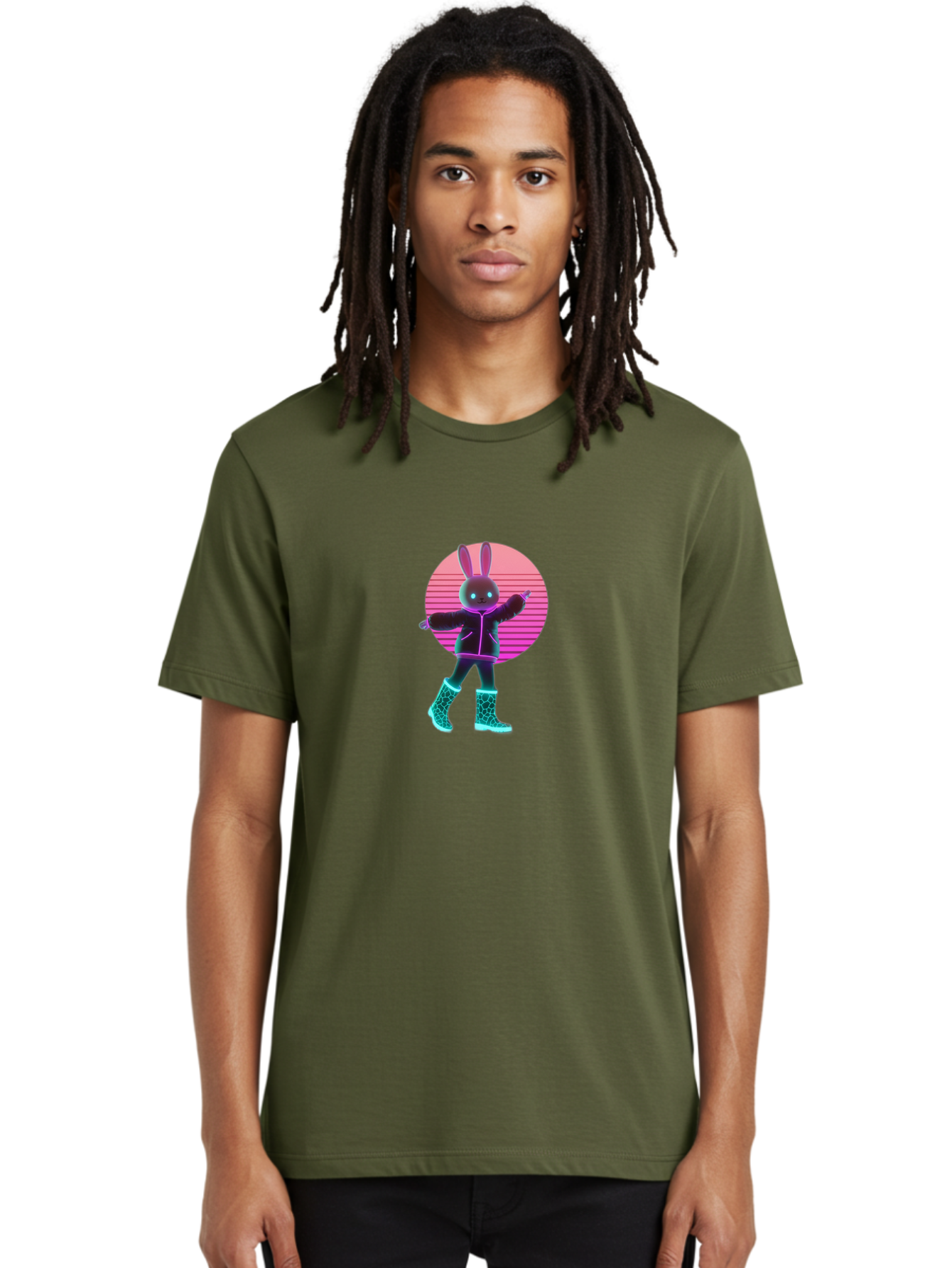 Vaporwave-Bunny Men'S Graphic Tee, 100% Cotton, Comfortable Casual Summer Wear, Machine Washable, Vintage Camera, Old Camera, Antique Camera, Black Camera, Classic Photography, Photography Equipment, Nostalgic Device, Film Camera, Camera Art Baj837 20