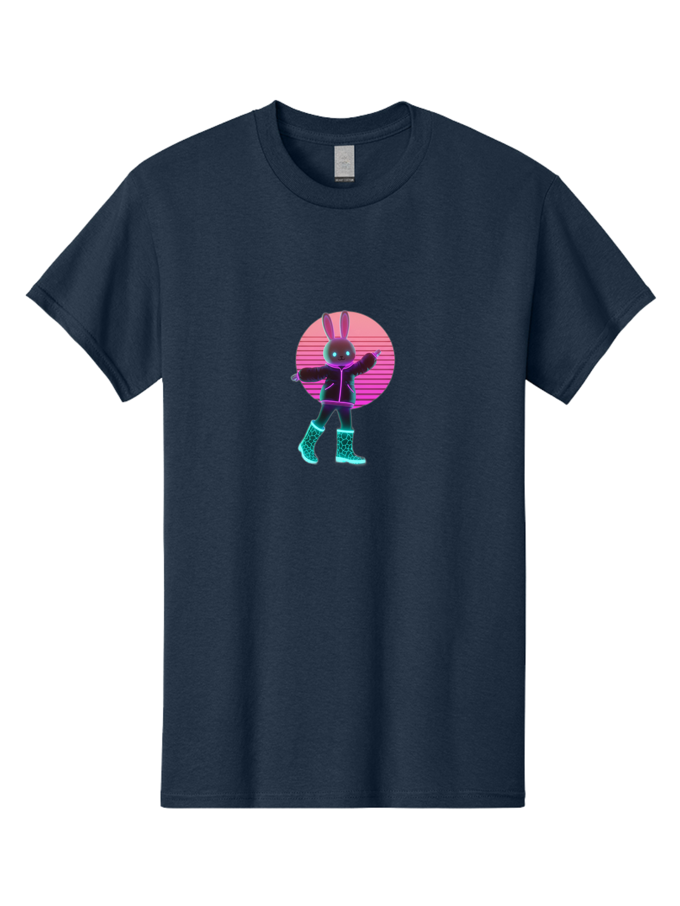 Vaporwave-Bunny Men'S Graphic Tee, 100% Cotton, Comfortable Casual Summer Wear, Machine Washable, Vintage Camera, Old Camera, Antique Camera, Black Camera, Classic Photography, Photography Equipment, Nostalgic Device, Film Camera, Camera Art Baj837