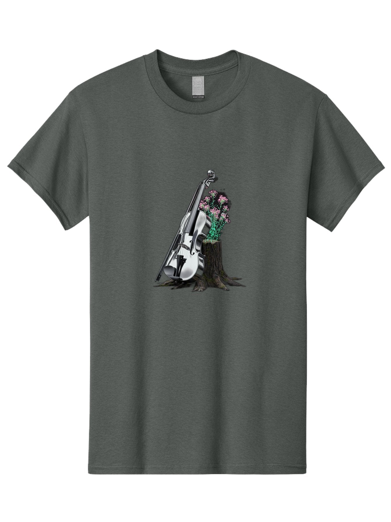 Violin-On-Tree-Stump-1 Men'S Graphic Tee, 100% Cotton, Comfortable Casual Summer Wear, Machine Washable, Vintage Camera, Old Camera, Antique Camera, Black Camera, Classic Photography, Photography Equipment, Nostalgic Device, Film Camera, Baj851 4